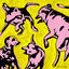 Cover Pink Dogs on the Green Grass
