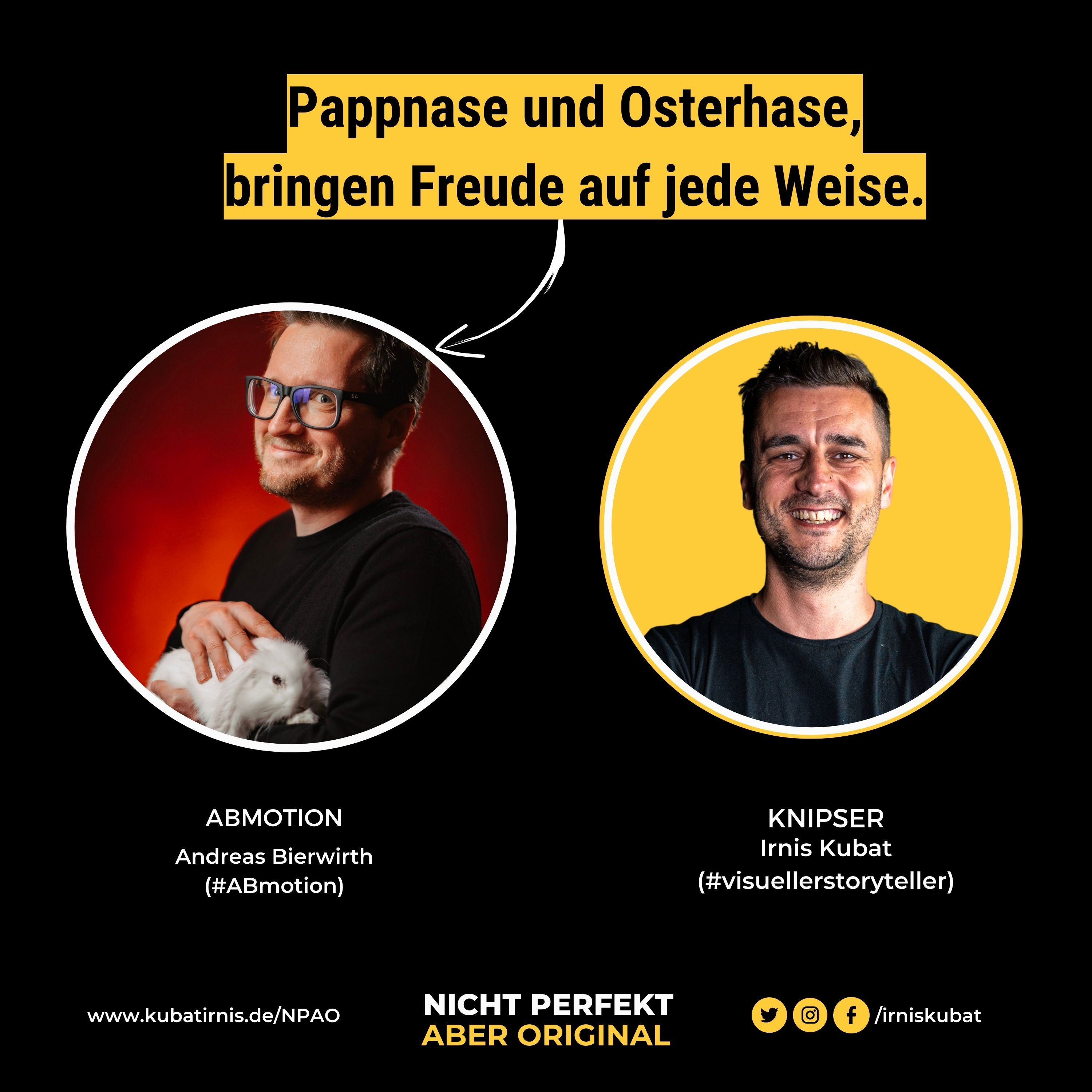 #10 Pappnase mit der Hase, wünscht frohe Ostern.