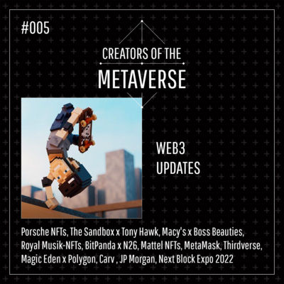 #5 🚗 Porsche | Sandbox | 🎈Macy's x Boss Beauties | 🎵Royal | BitPanda | 🦸‍♀ Mattel | MetaMask | ⚔ Thirdverse | Magic Eden | 🎮 Carv | JP Morgan | Next Block Expo | Web3 Updates