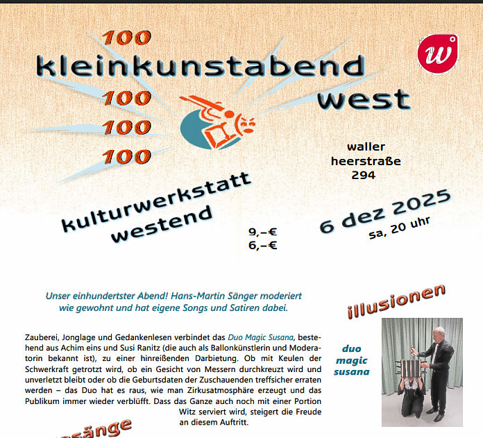 #53 KATZENGOLD EMPFIEHLT: kleinkunstabend west