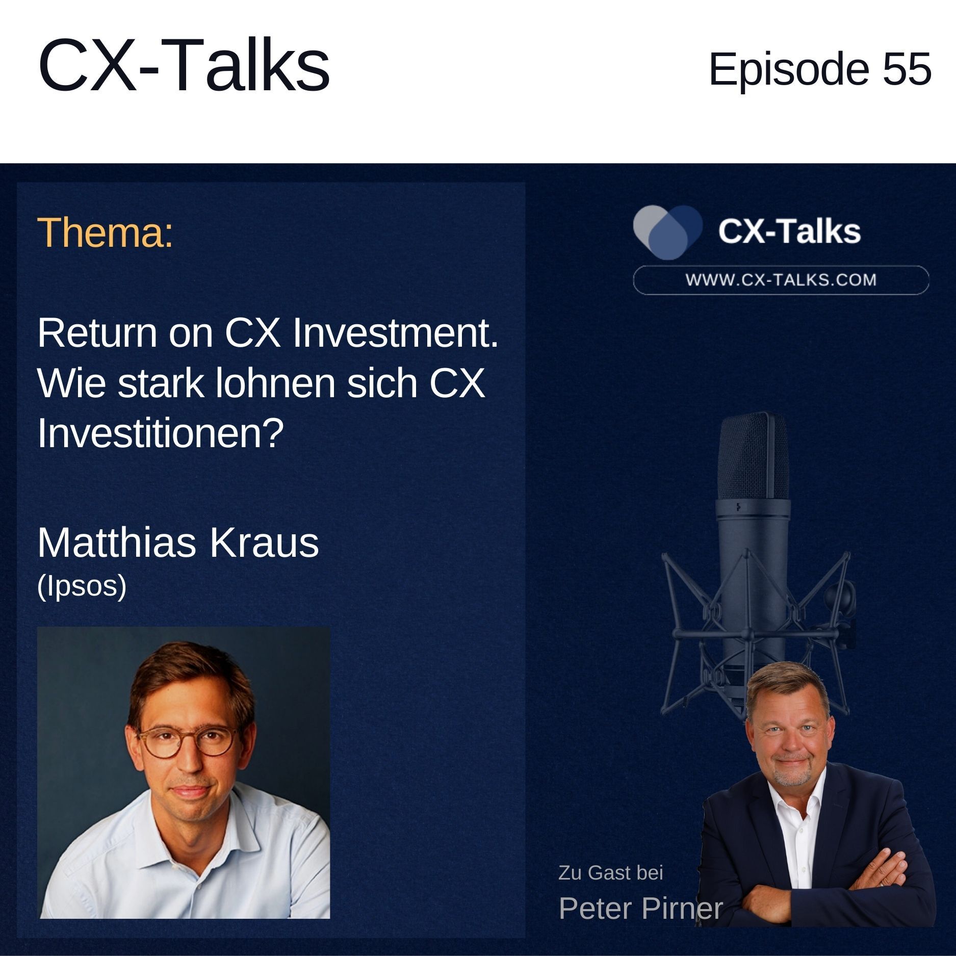 #55 Return on Investment. Wie stark lohnen sich CX Investitionen? Matthias Kraus (Ipsos) bei Peter Pirner