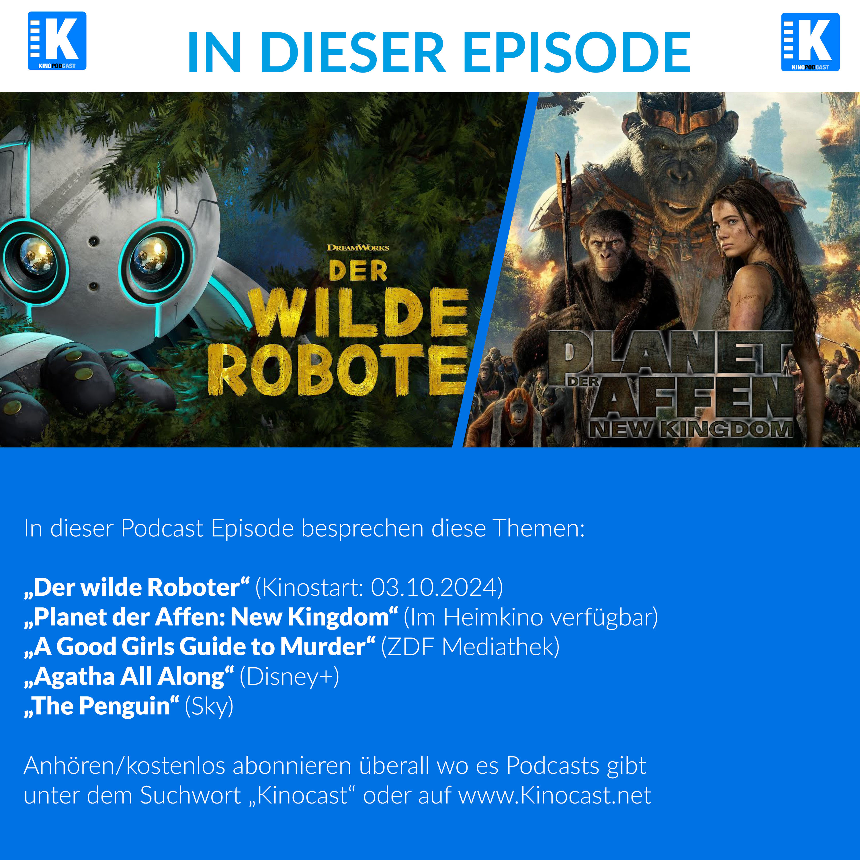 #829: Der wilde Roboter, Planet der Affen 4: New Kingdom