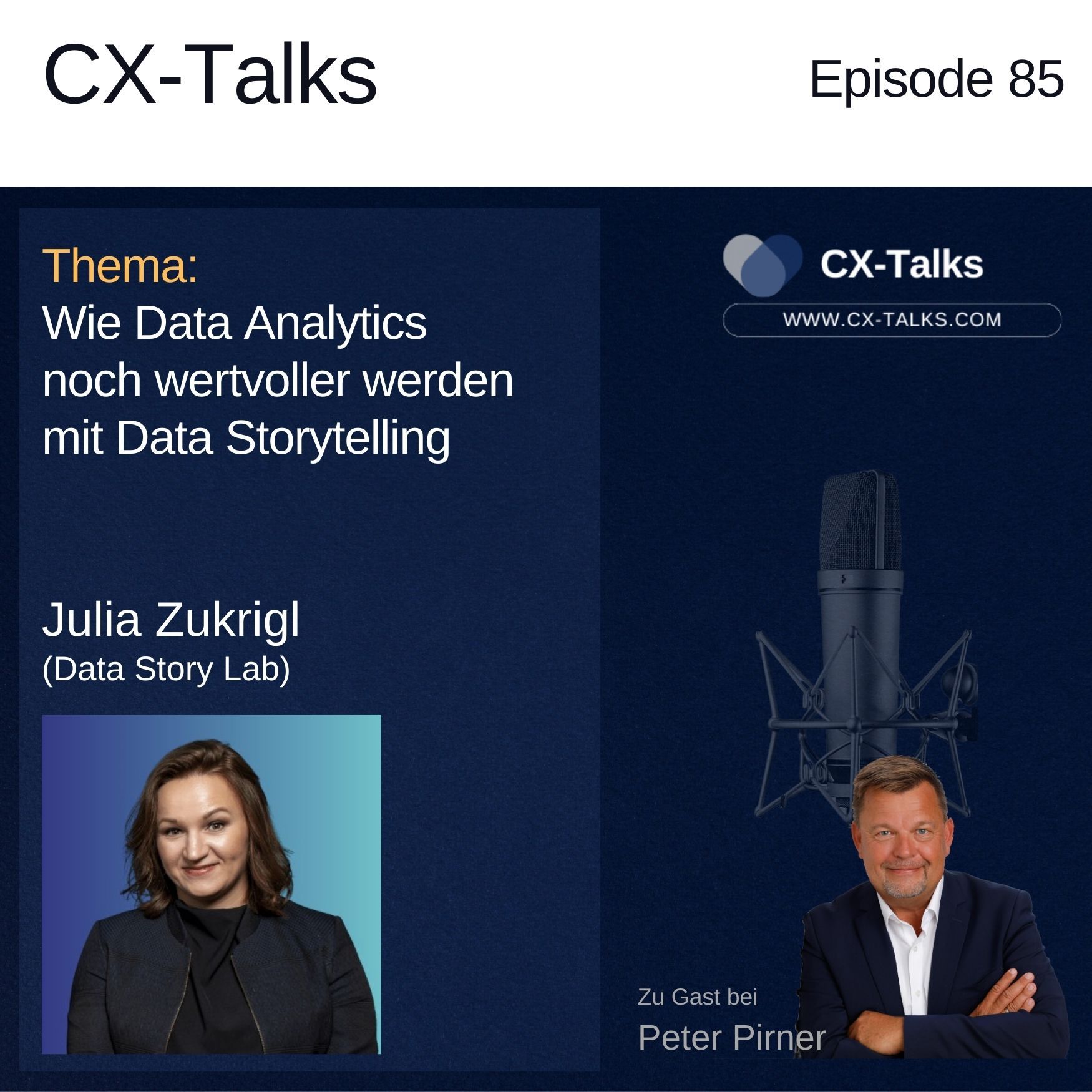 #85 Wie Data Analytics noch wertvoller werden mit Data Storytelling. Julia Zukrigl bei Peter Pirner