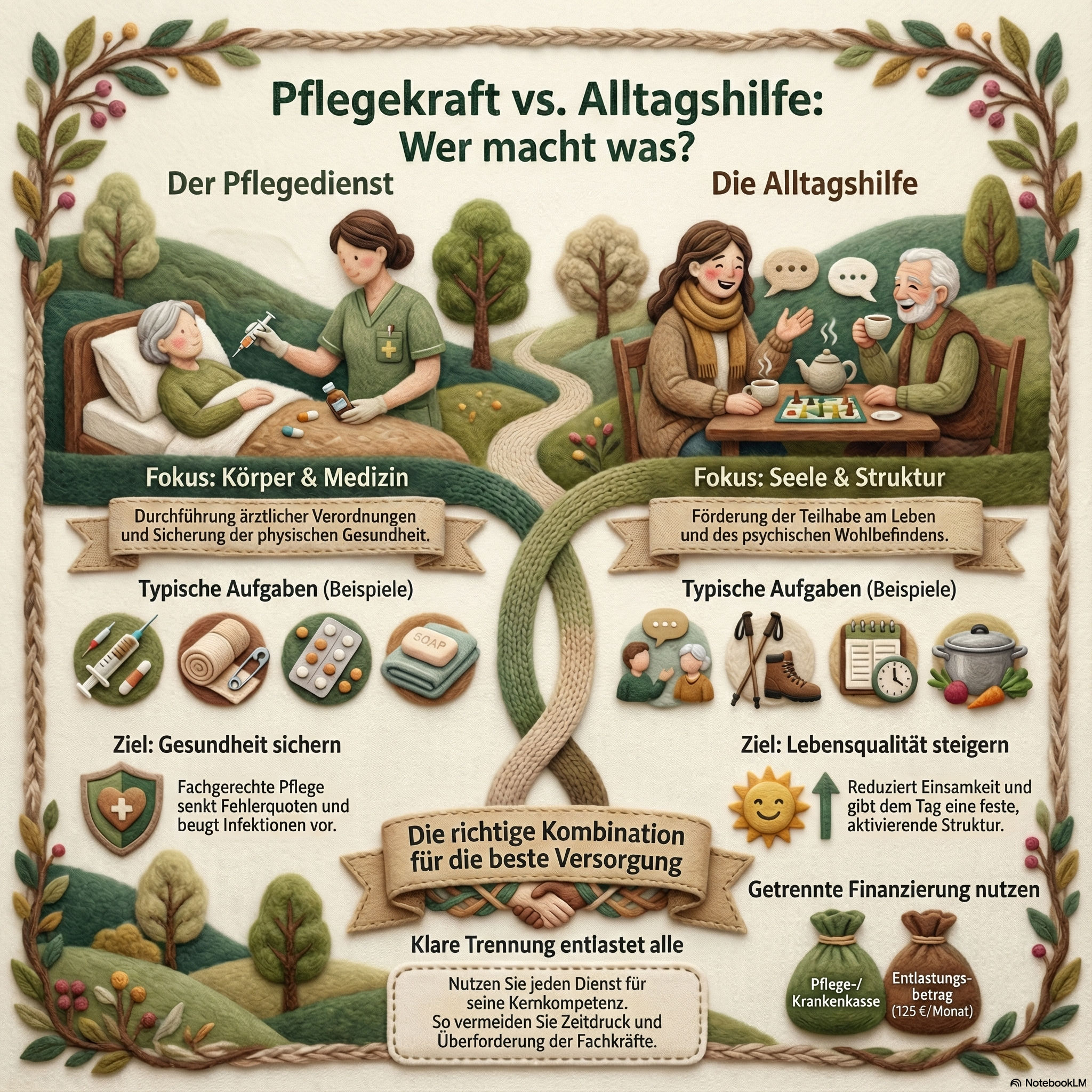 Alltagsbegleiter vs. Pflegedienst: Klare Grenzen für bessere Versorgung