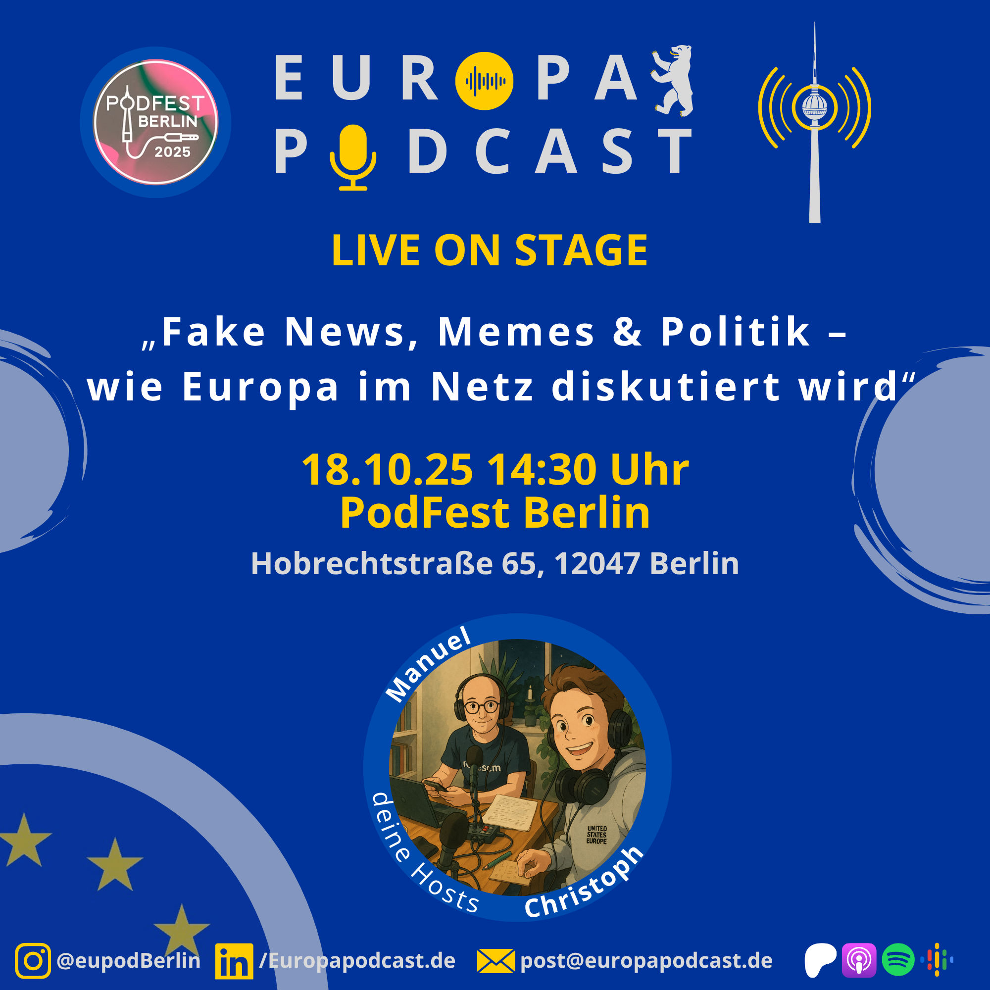 Ankündigung: Europapodcast live auf dem PodFest Berlin 2025