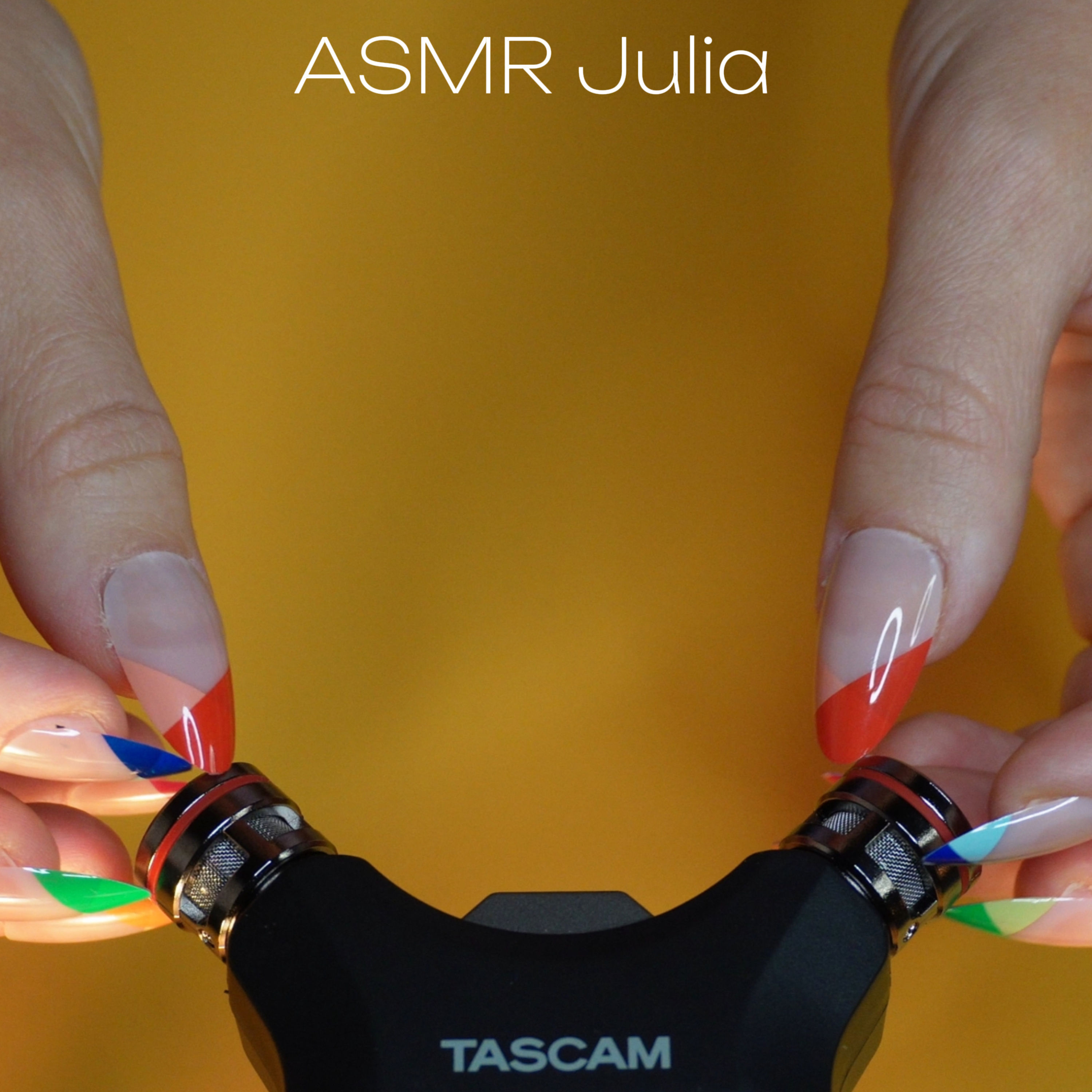 ASMR Tascam Mic Tapping & Scratching with Rainbow Nails - Super Tingly!