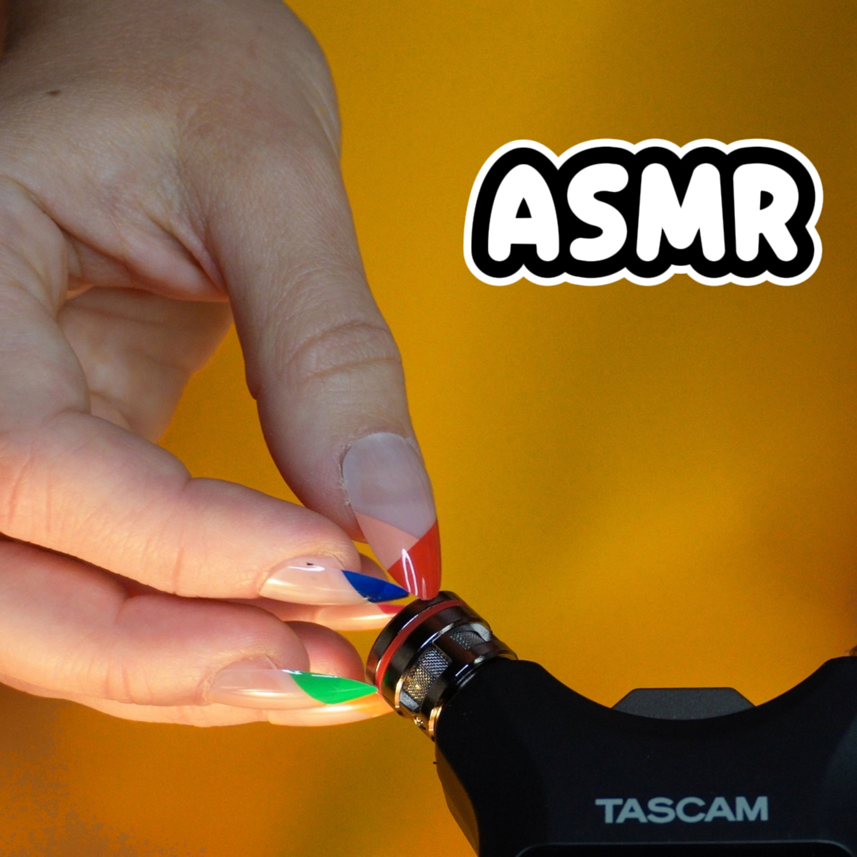 ASMR Tascam Mic Tapping & Scratching with Rainbow Nails - Super Tingly!