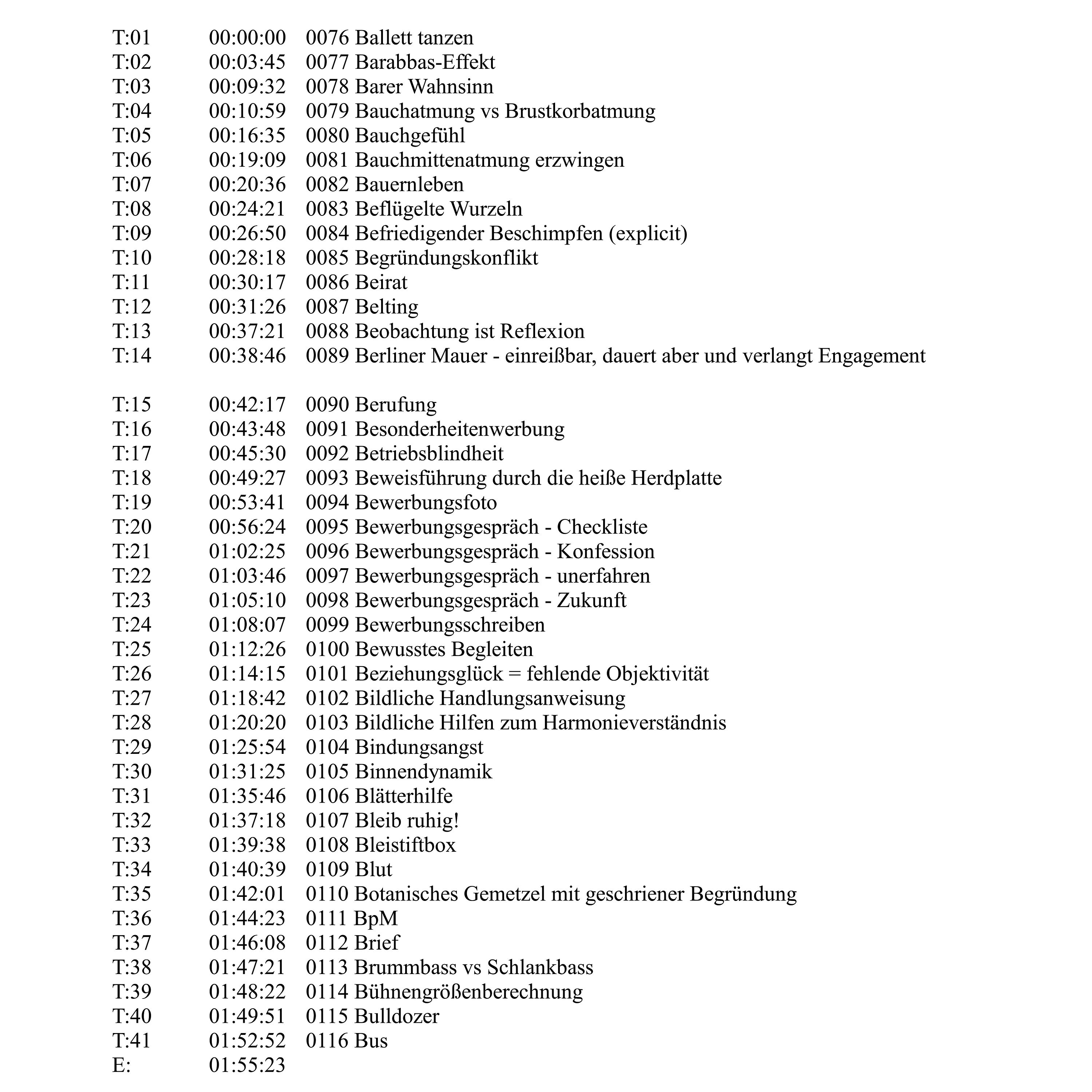 B (76 Ballett tanzen - 116 Bus)