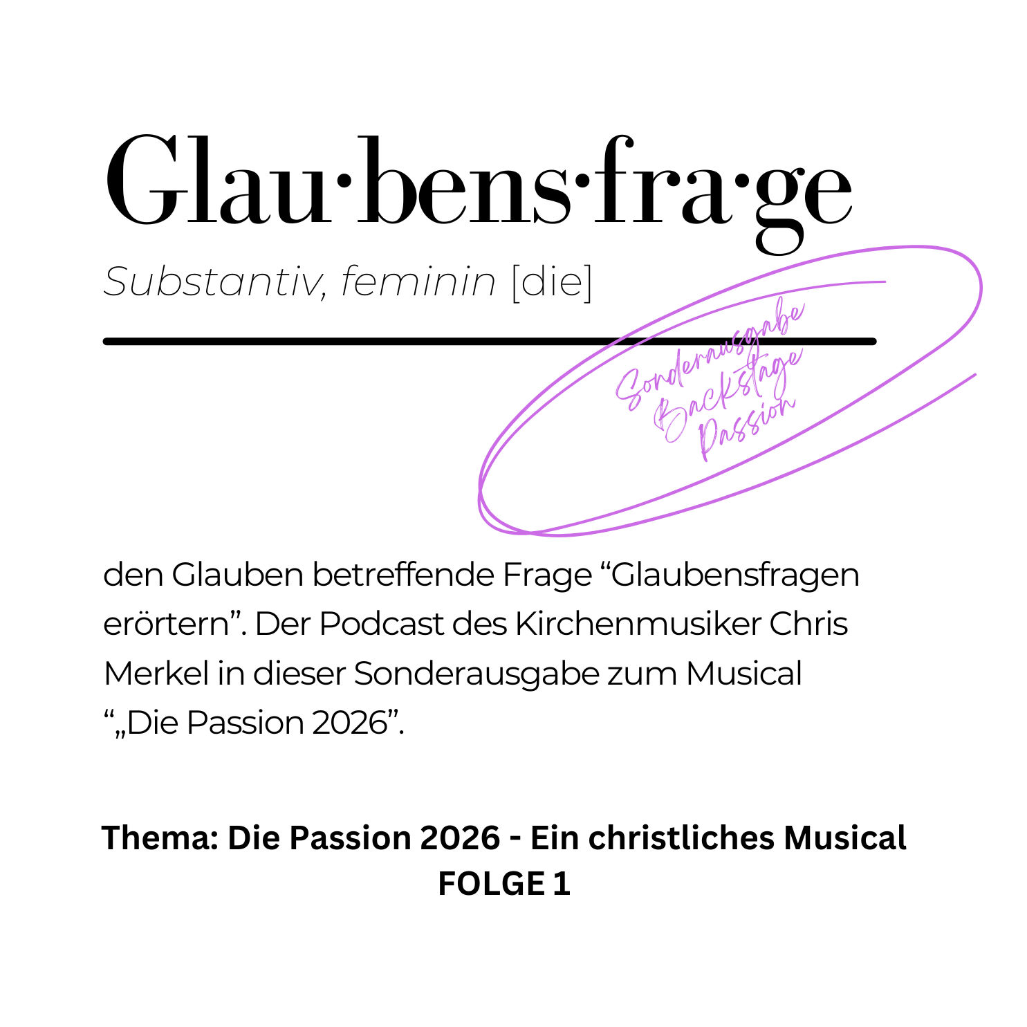 Backstage "Die Passion 2026"