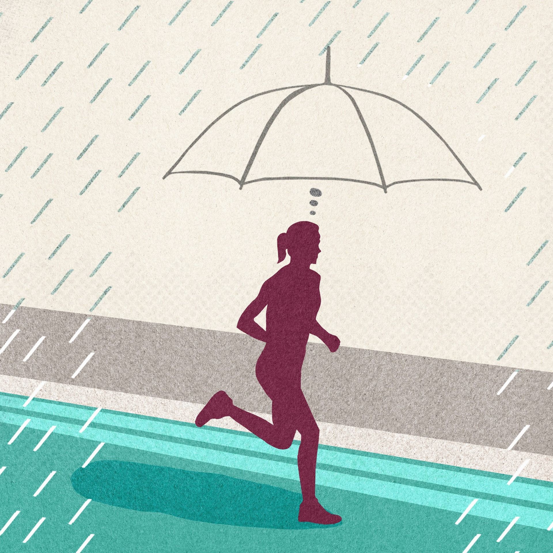 Bei Regen gehen oder rennen: Wie wird man weniger nass?