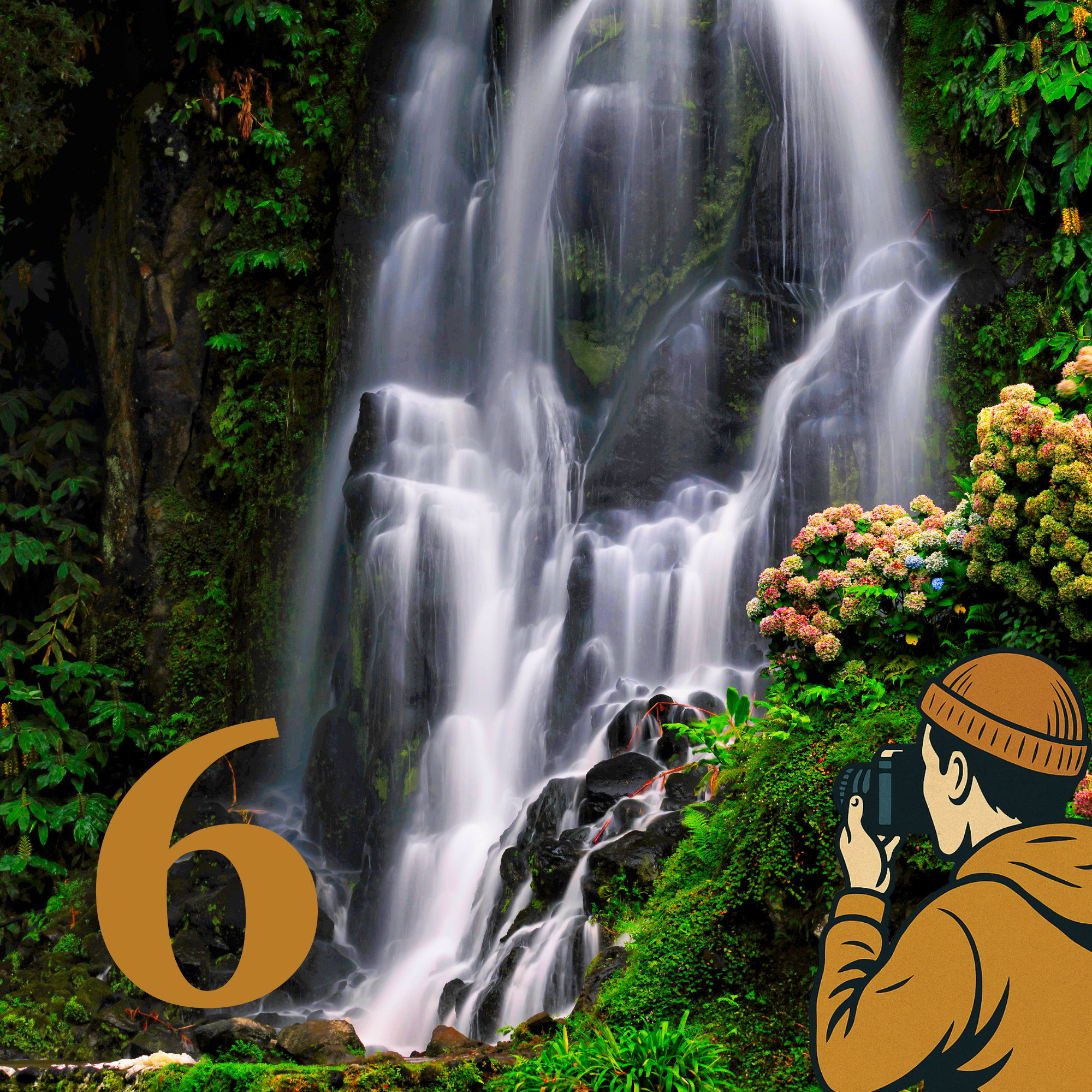 Besuch eines Wasserfall auf den Azoren mit Uwe Rosik