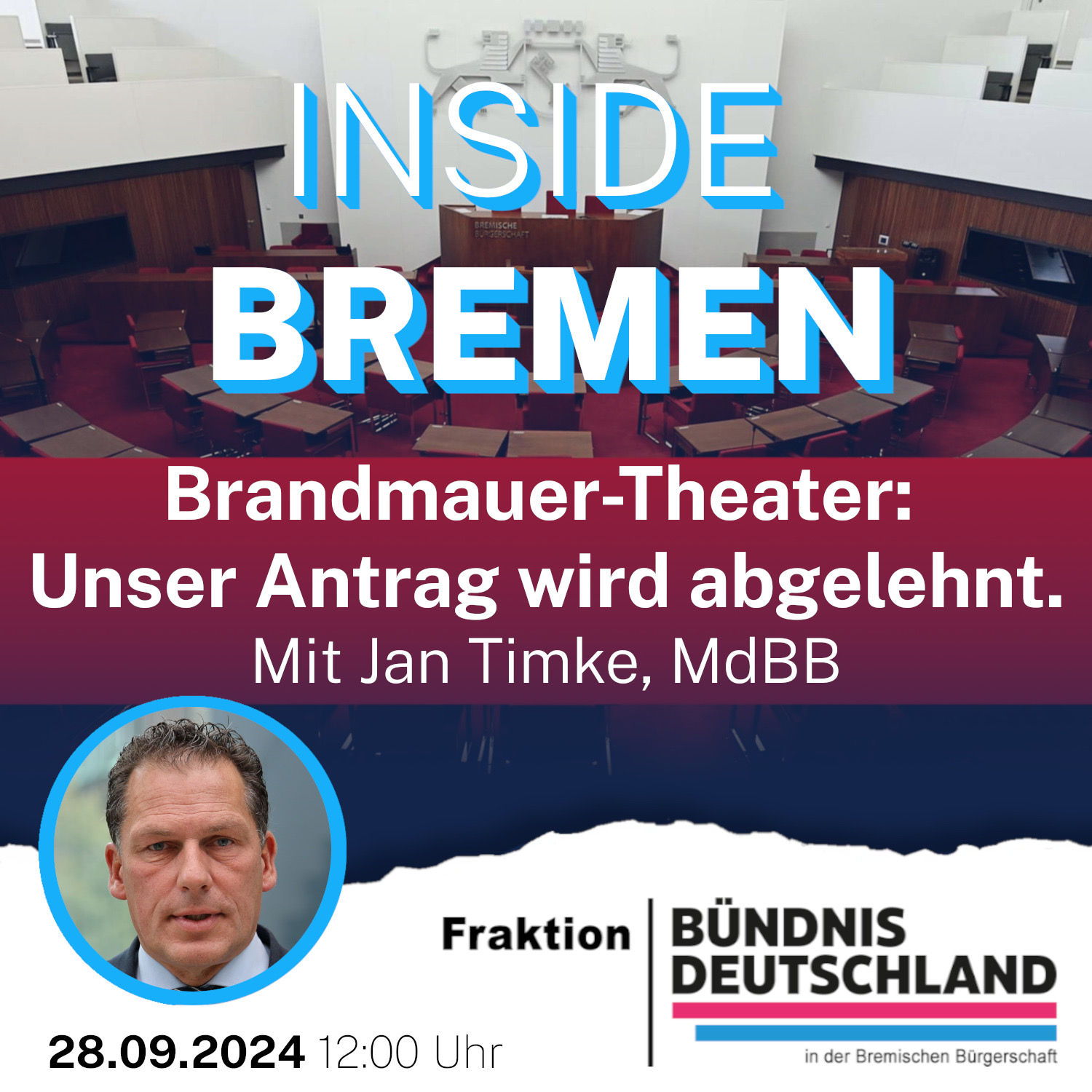 Brandmauer-Theater: Unser Antrag wird abgelehnt.
