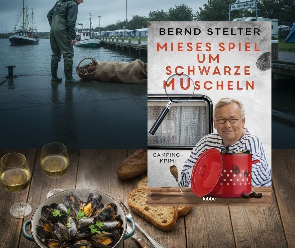 [Buchrezension] Mieses Spiel um schwarze Muscheln – Bernd Stelters Camping-Krimi