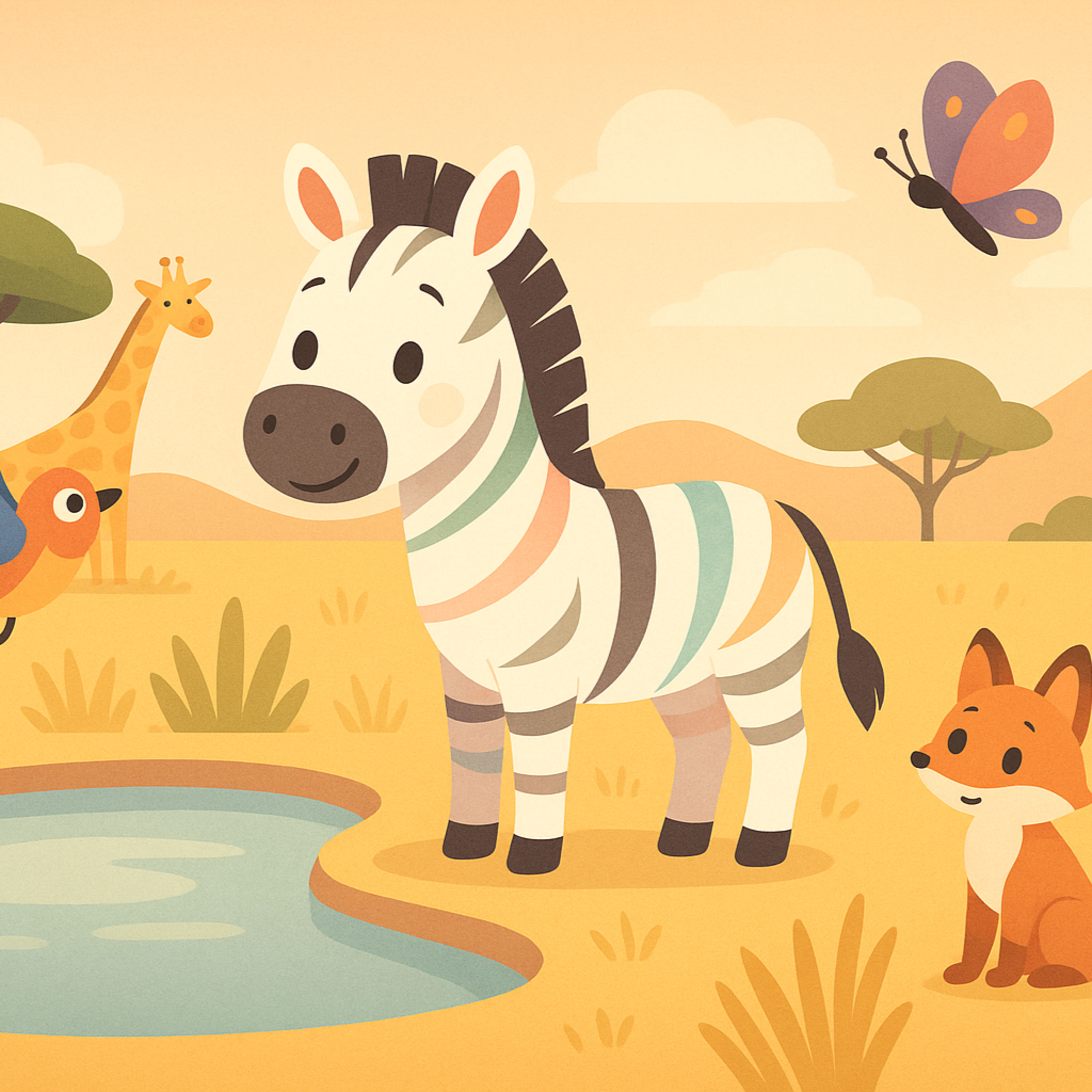 Das Zebra & die Suche nach seinen Streifen. Eine neue Abenteuer-Geschichte | „Gute Nacht“-Geschichte