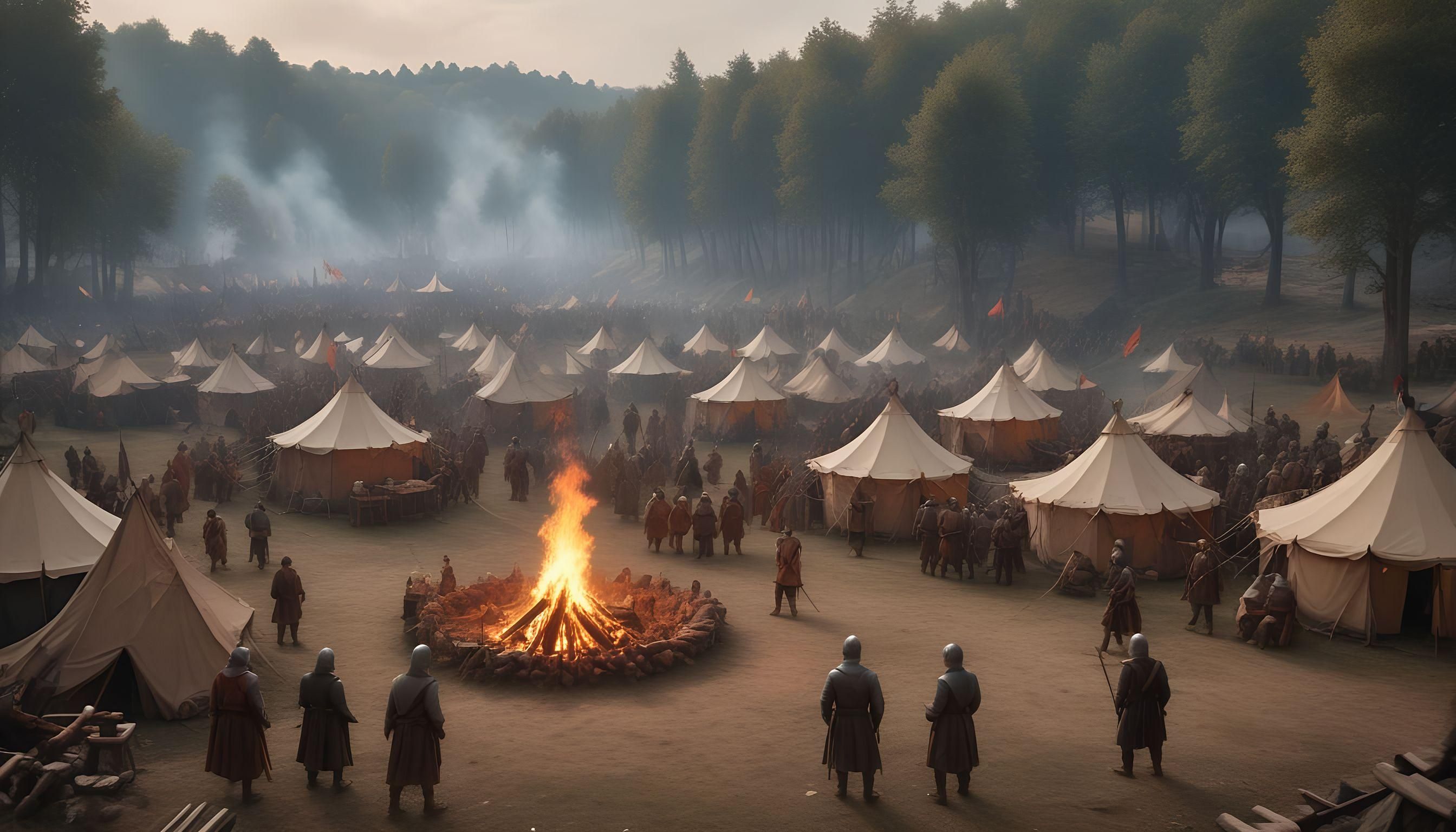 Der Aufbau eines Lagers im Mittelalter: Kunst und Strategie