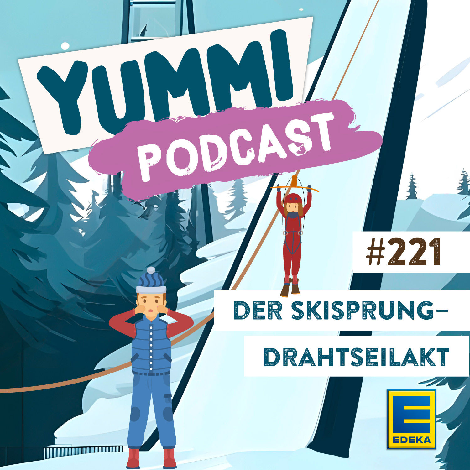 Der Skisprung-Drahtseil-Akt
