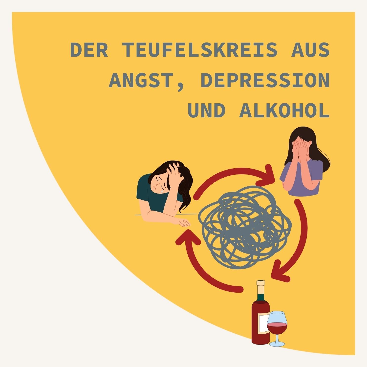 Der Teufelskreis aus Angst, Depression und Alkohol