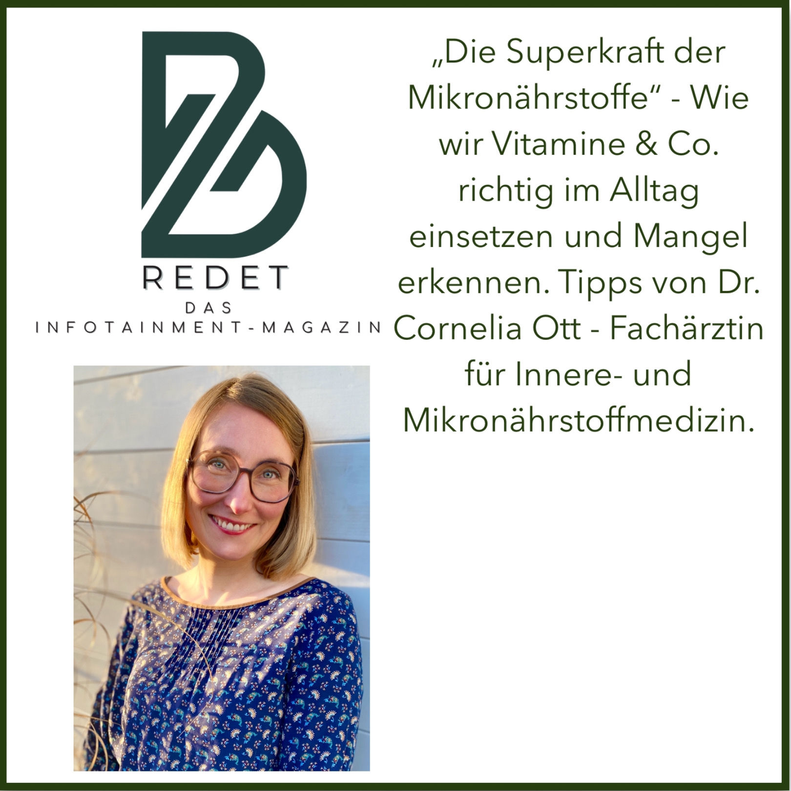 "Die Superkraft der Mikronährstoffe". Wie wir Vitamine, Magnesium & Co. richtig im Alltag einsetzen und Mangel erkennen!