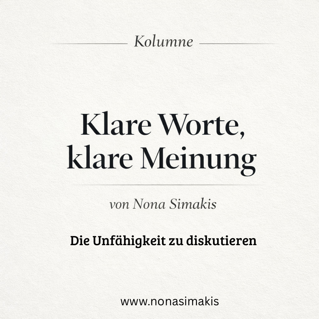 Die Unfähigkeit zu diskutieren