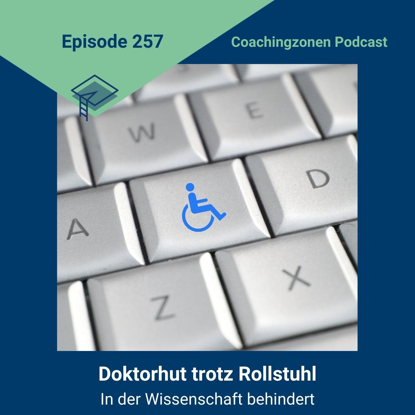 Doktorhut und Rollstuhl