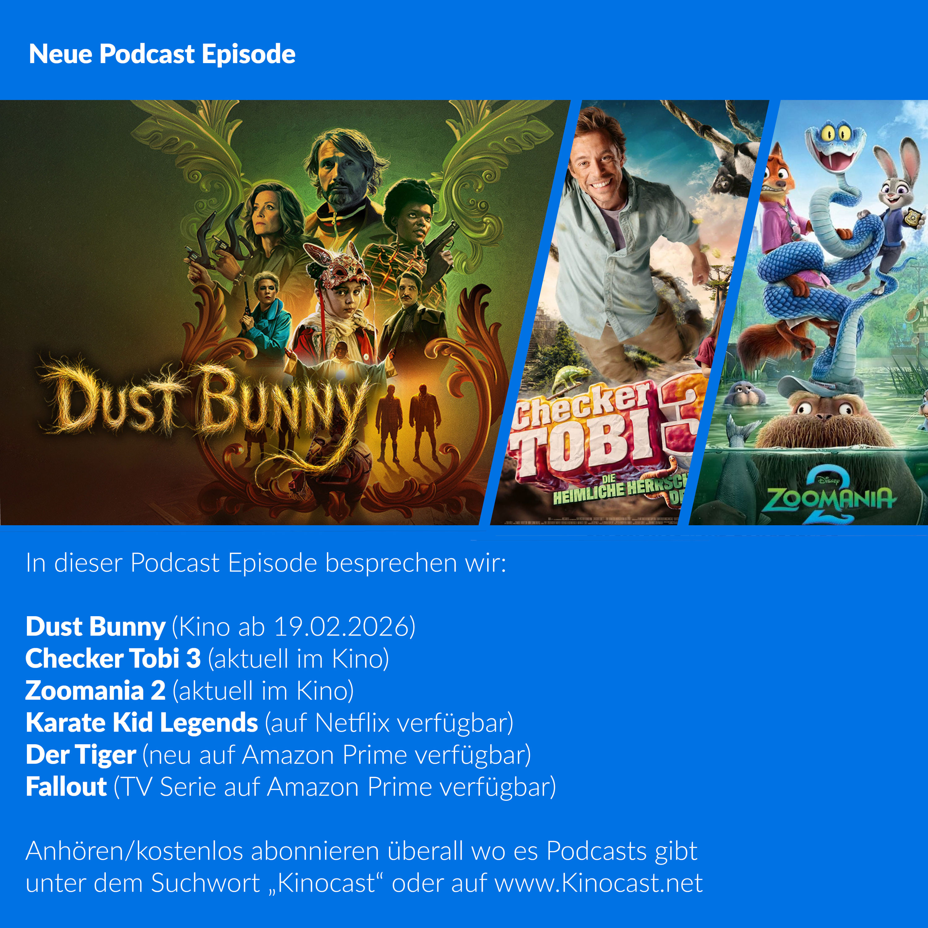 Dust Bunny, Checker Tobi 3, Zoomania 2, Der Tiger, Karate Kid Legends, Fallout | #896