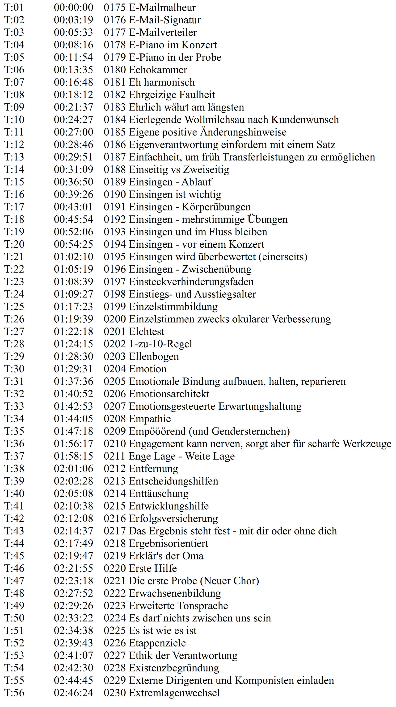 E (175 E-Mailmalheur - 230 Extremlagenwechsel)