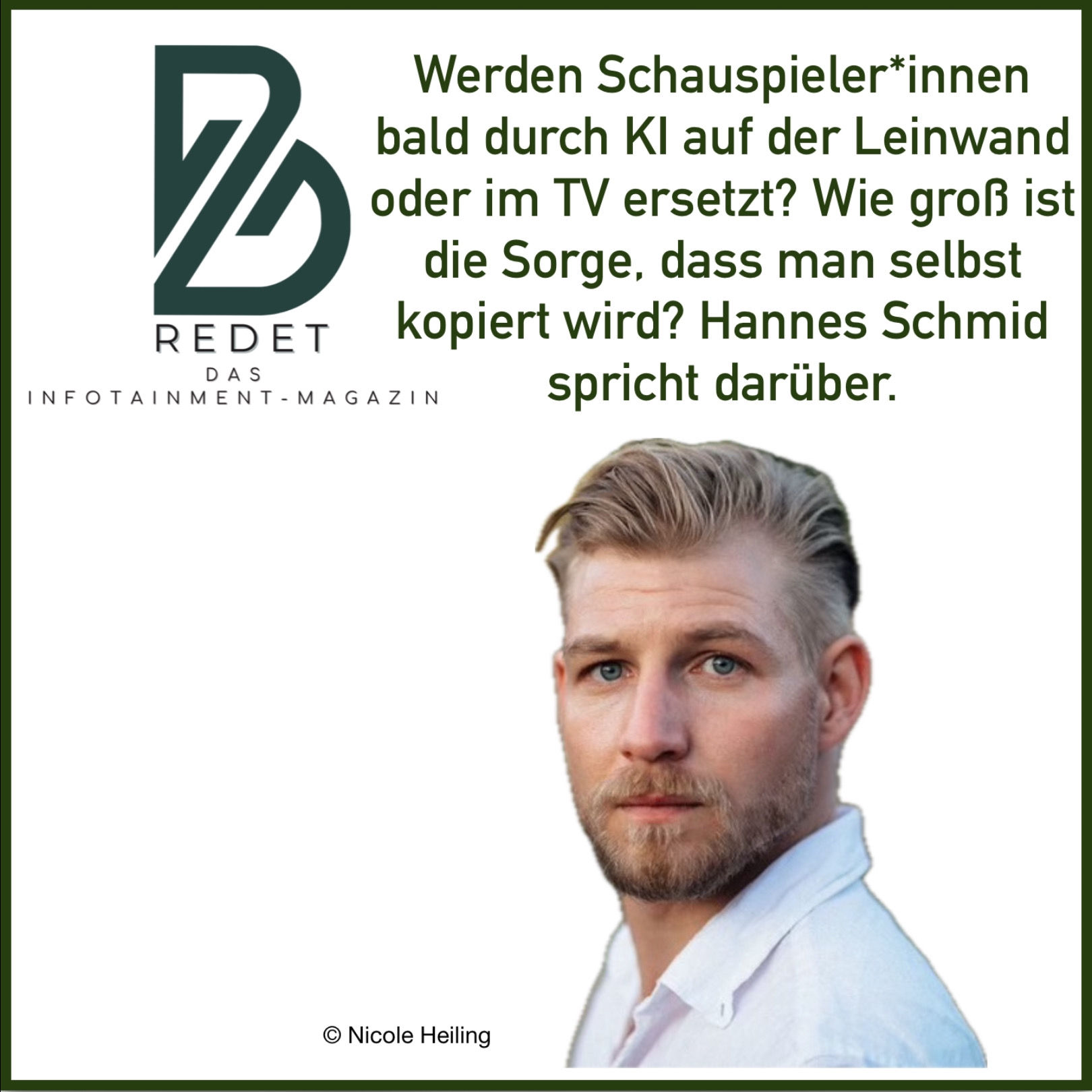 Ersetzt KI bald die Schaupieler auf der Kinoleinwand oder im TV? Die Sorge der Schauspieler*innen mit Hannes Schmid