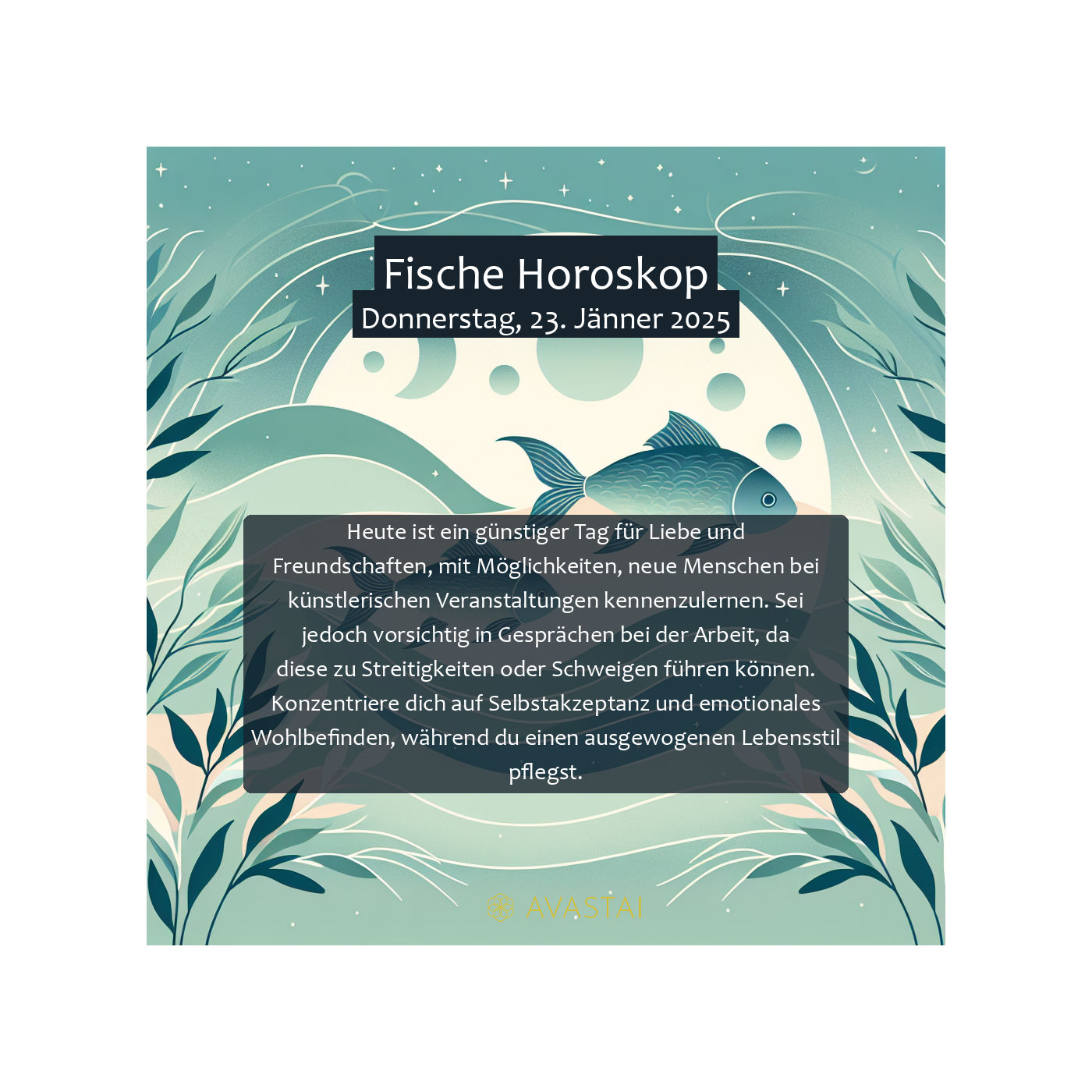 Fische Horoskop für den Donnerstag, 23. Jänner 2025: