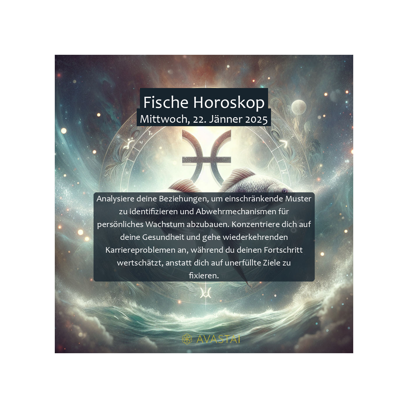 Fische Horoskop für den Mittwoch, 22. Jänner 2025: