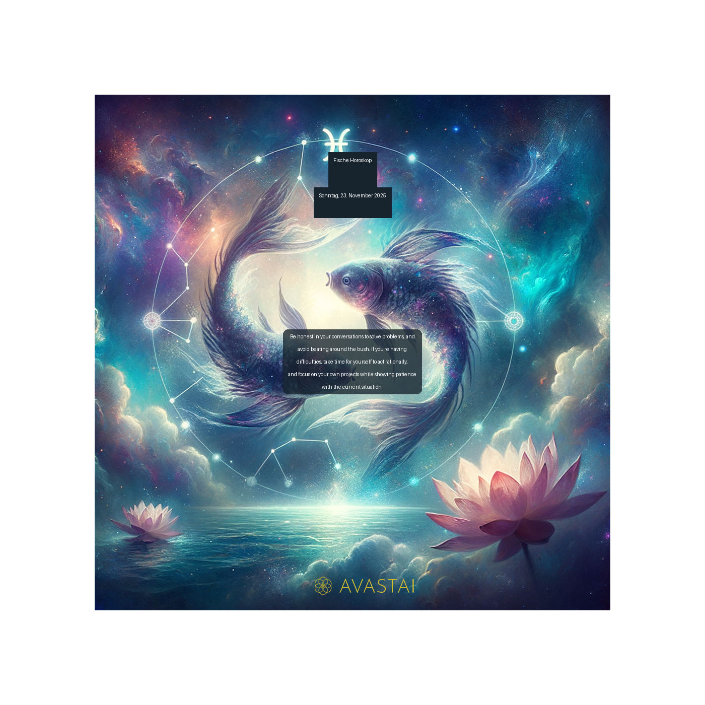 Fische Horoskop für den Sonntag, 23. November 2025:
