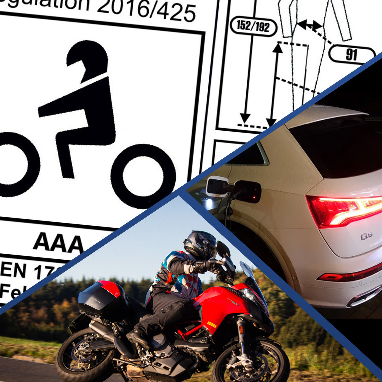 Folge 13: Motorrad-Neuerungen 2020: von B196, über Euro 5 bis EN17092 1-6, sowie Audi Q5 55 TFSI e und Ducati Multistrada 950 S