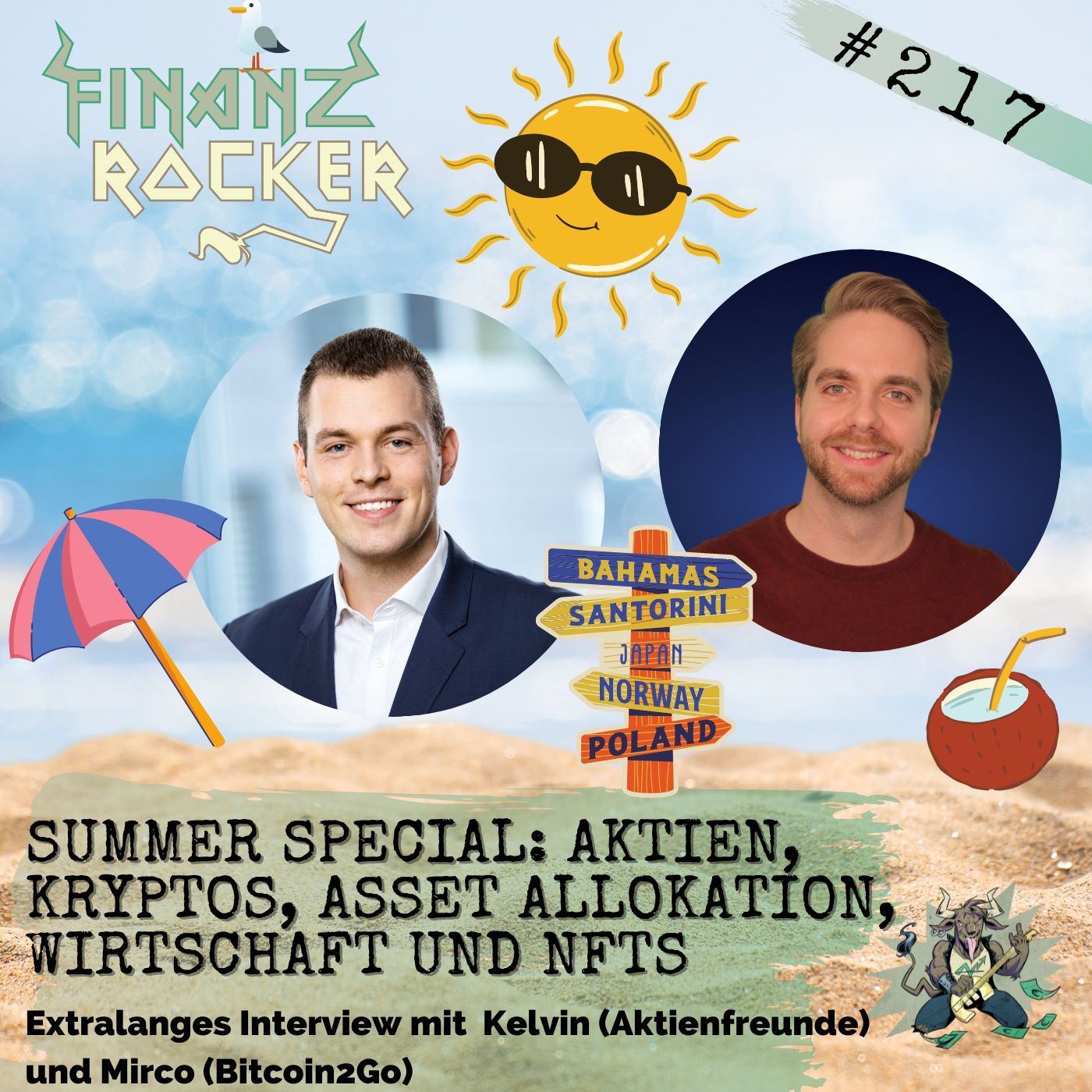 Folge 217: Aktien, Kryptos, Asset Allokation und NFTs - Summer Special mit Kelvin (Aktienfreunde) und Mirco (Bitcoin2Go)