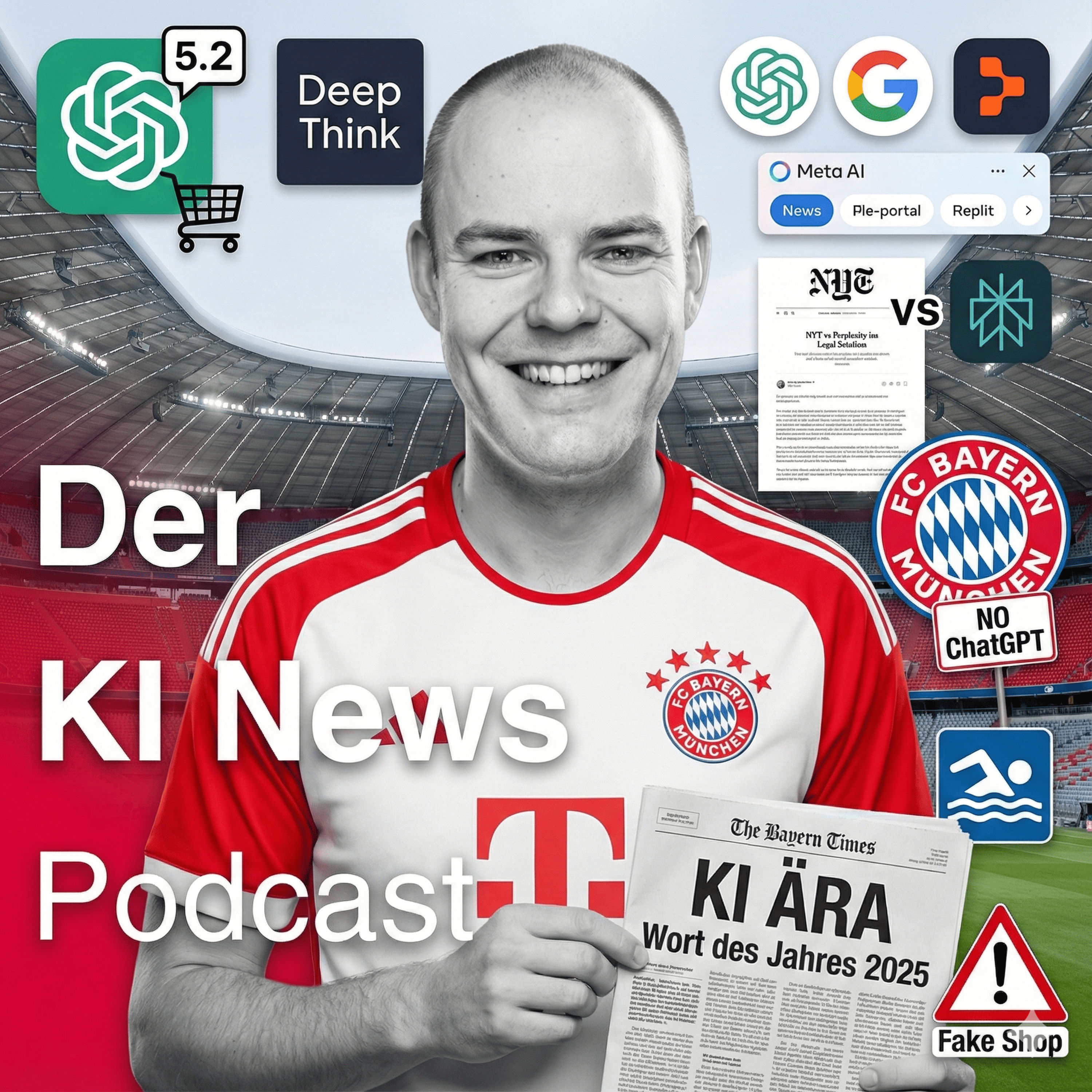 GPT 5.2 kommt |&nbsp;Christiano Ronaldo zu Perplexity |&nbsp;Ärger um ChatGPTs Einaufserlebnis | Meta AI als Nachrichtenplattform |&nbsp;New York Times vs Perplexity |&nbsp;FC Bayern München sperrt ChatGPT