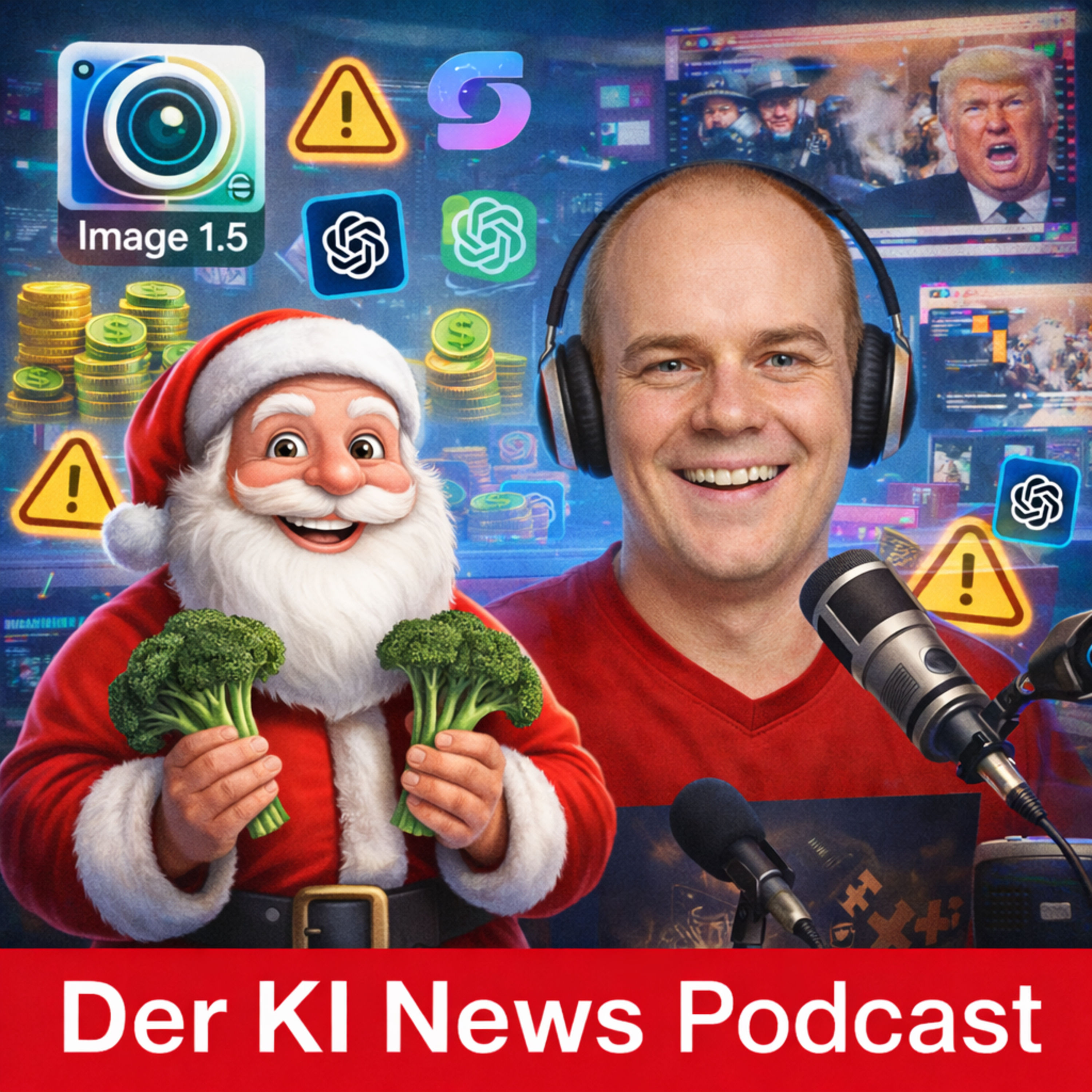 GPT Image 1.5 |&nbsp;OpenAI 750 Mrd Bewertung | Amazon investiert in OpenAI | Eigene ChatGPT Apps | Gemini 3 Flash ist da |&nbsp;NotebookLM in Gemini |&nbsp;Mistral OCR 3 |&nbsp;KI Fake Video Staatsstreich in Frankreich