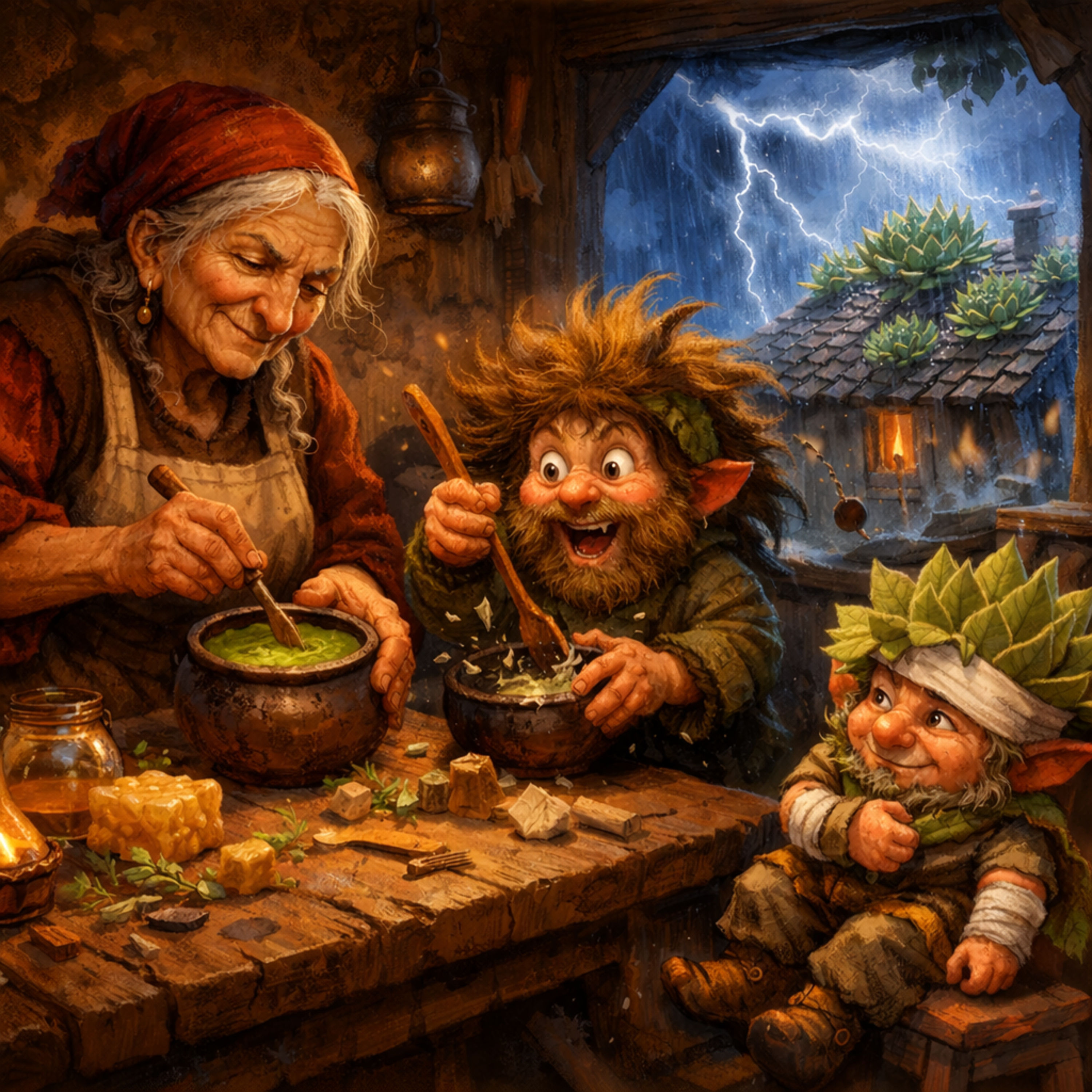 G´schichten aus dem Wurzelwald-Schrumpeldei, Gingeigangei und die Hauswurz-Salbe