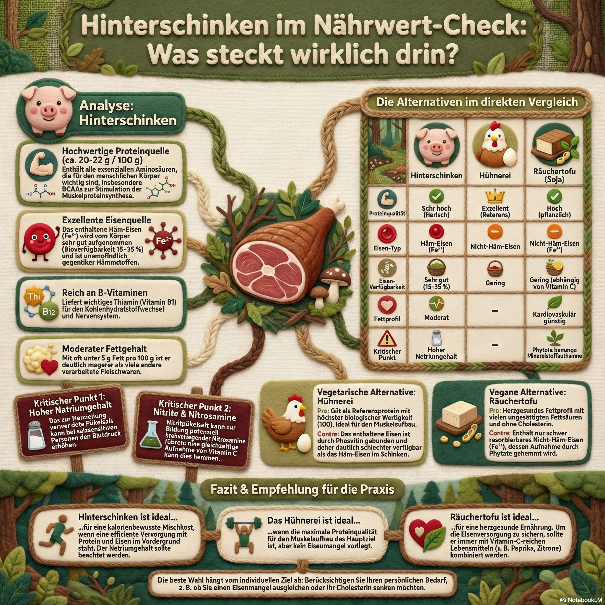 Hinterschinken ⎜ Analyse, Makronährstoffe, ... Lebensmittelkunde (LMK)