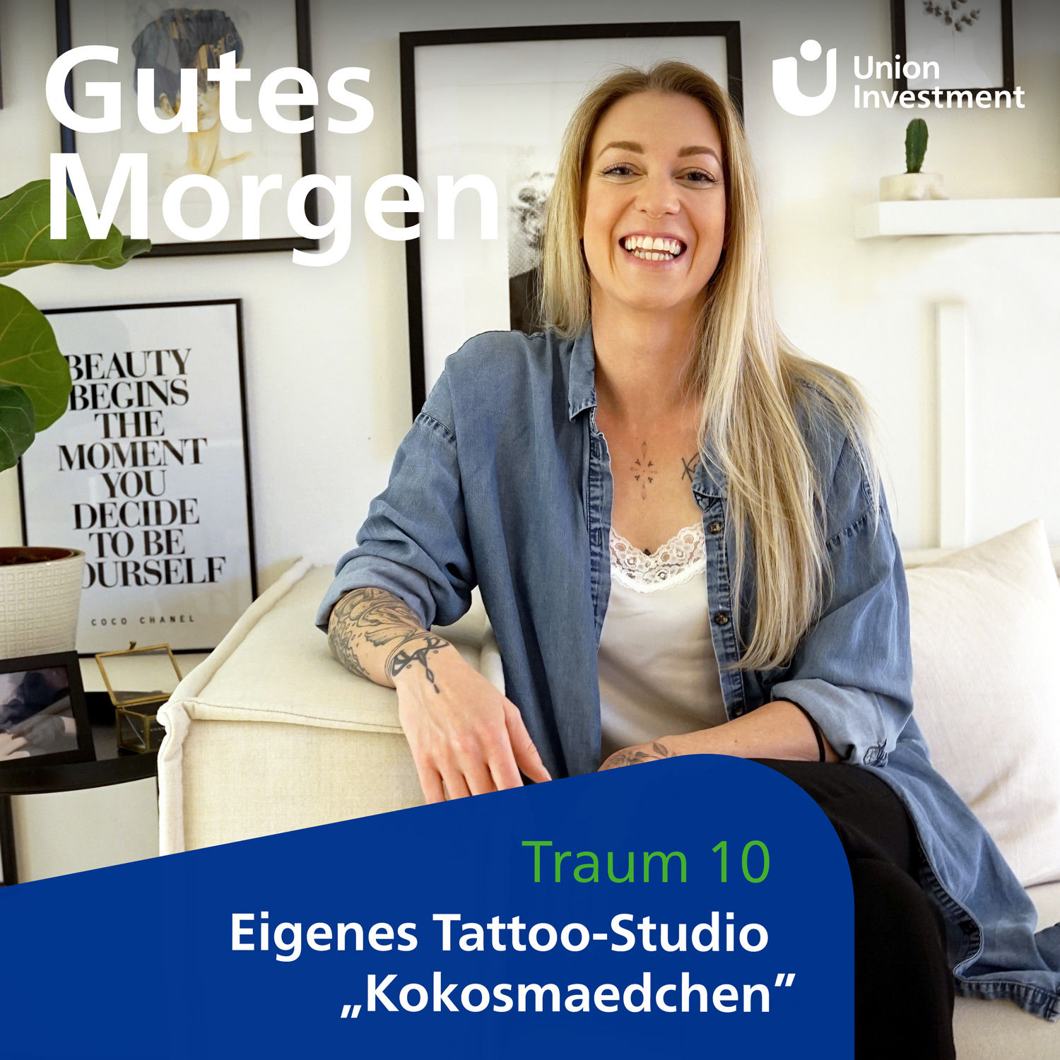 Im eigenen Studio kunstvolle Tätowierungen stechen – das ist der Traum von Denise Pittelkow („Kokosmaedchen“)