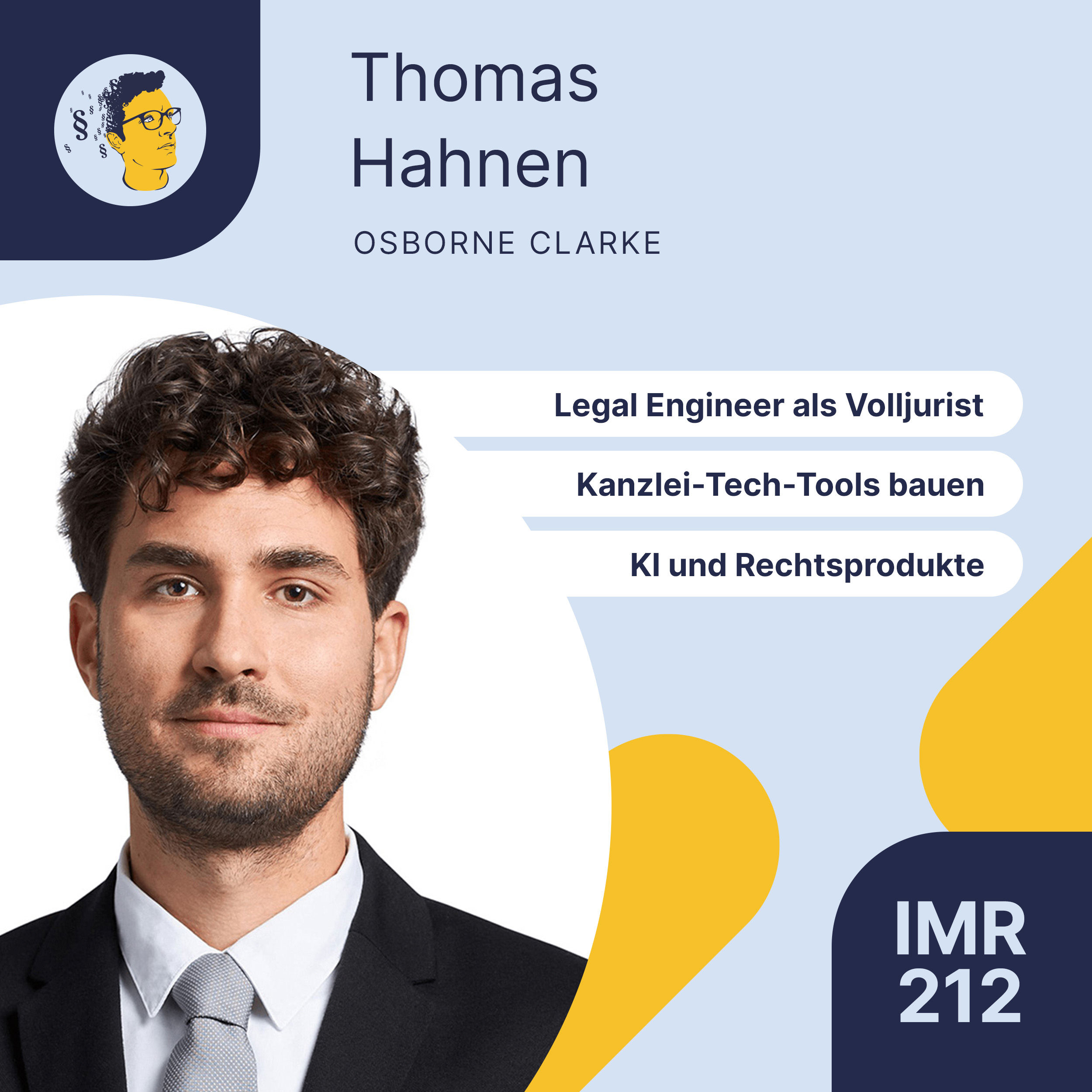 IMR212: Legal Engineer als Volljurist, Tech-Tools in der Kanzlei bauen, KI und Rechtsprodukte