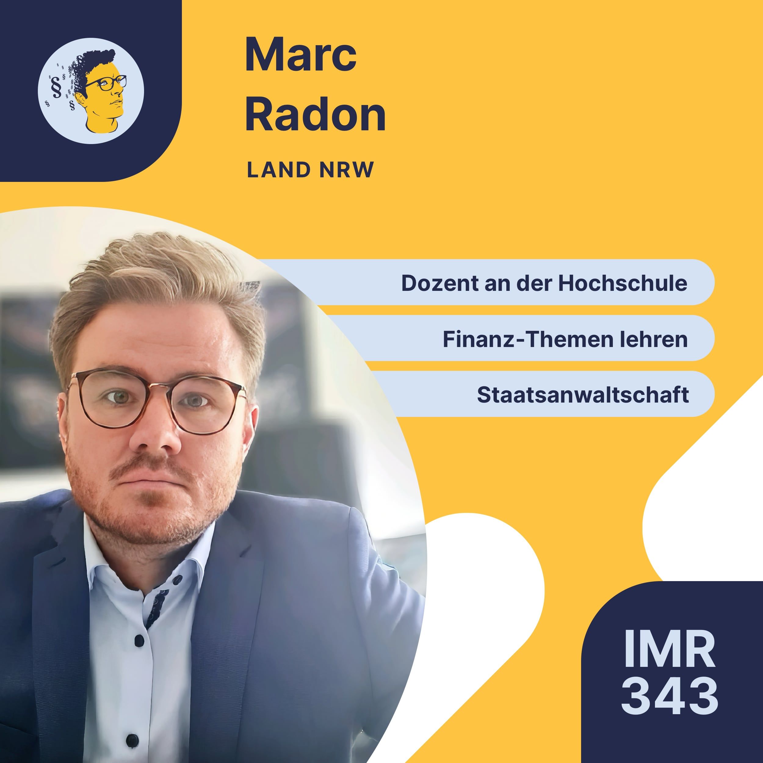 IMR343: Als Dozent an der Hochschule für Finanzen NRW lehren, Unterschied zwischen Sitzungsvertretung und Praxis als Staatsanwalt, KI in der Steuer-Hausarbeit