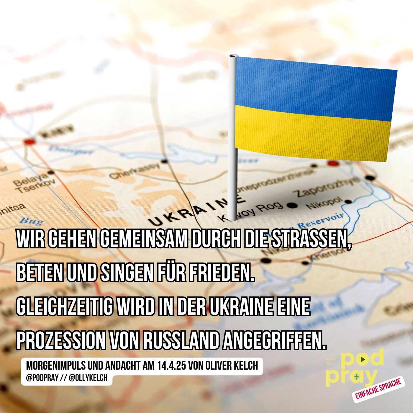 In der Ukraine wurde eine Palmsonntagsprozession angegriffen. (14.4.2025)