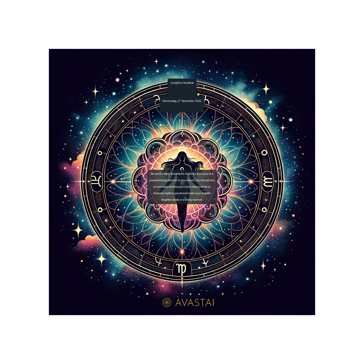 Jungfrau Horoskop für den Donnerstag, 27. November 2025: