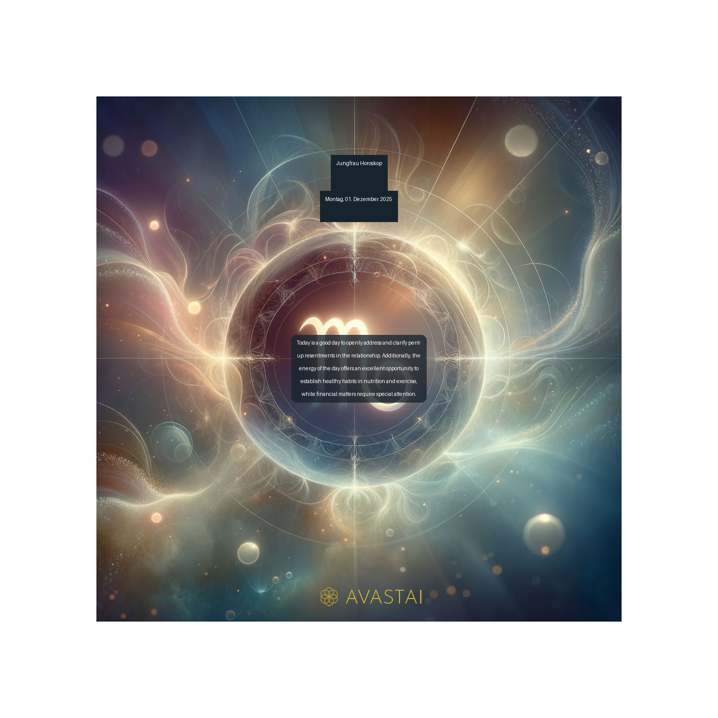 Jungfrau Horoskop für den Montag, 01. Dezember 2025: