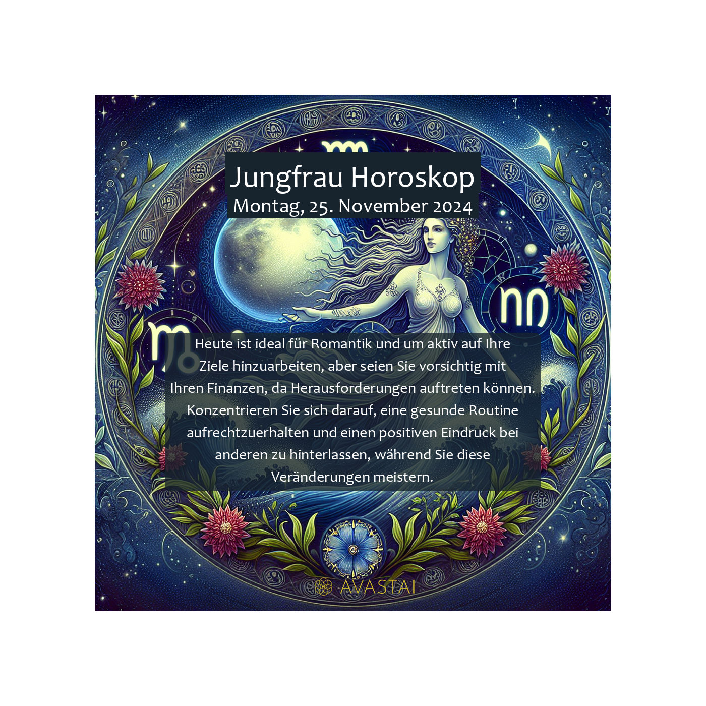 Jungfrau Horoskop für den Montag, 25. November 2024: