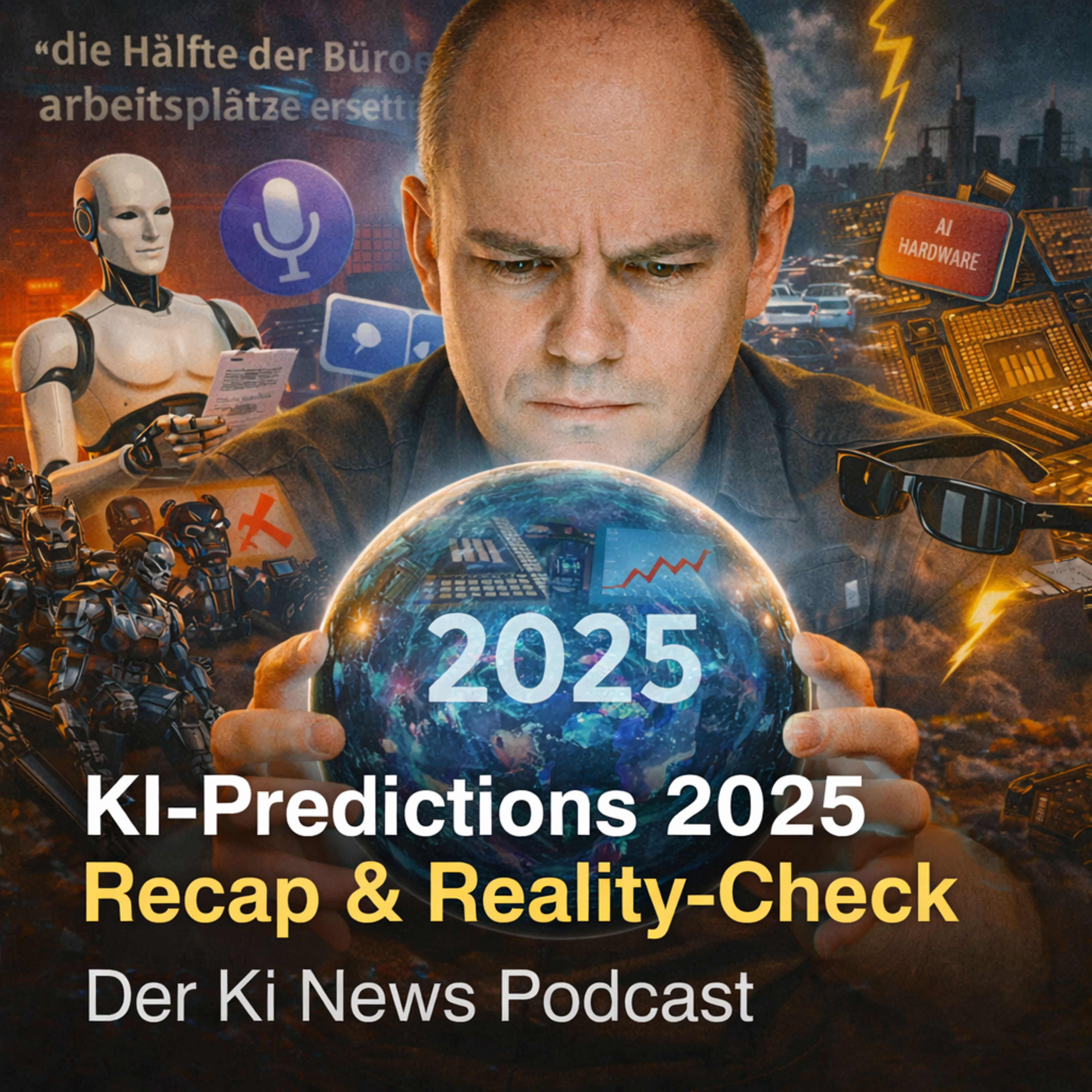 KI-Predictions 2025 – Recap & Reality-Check |&nbsp;AI Agents, Sprachinterfaces, Video-KI, Stromkosten, KI Hardware und humanoide Roboter