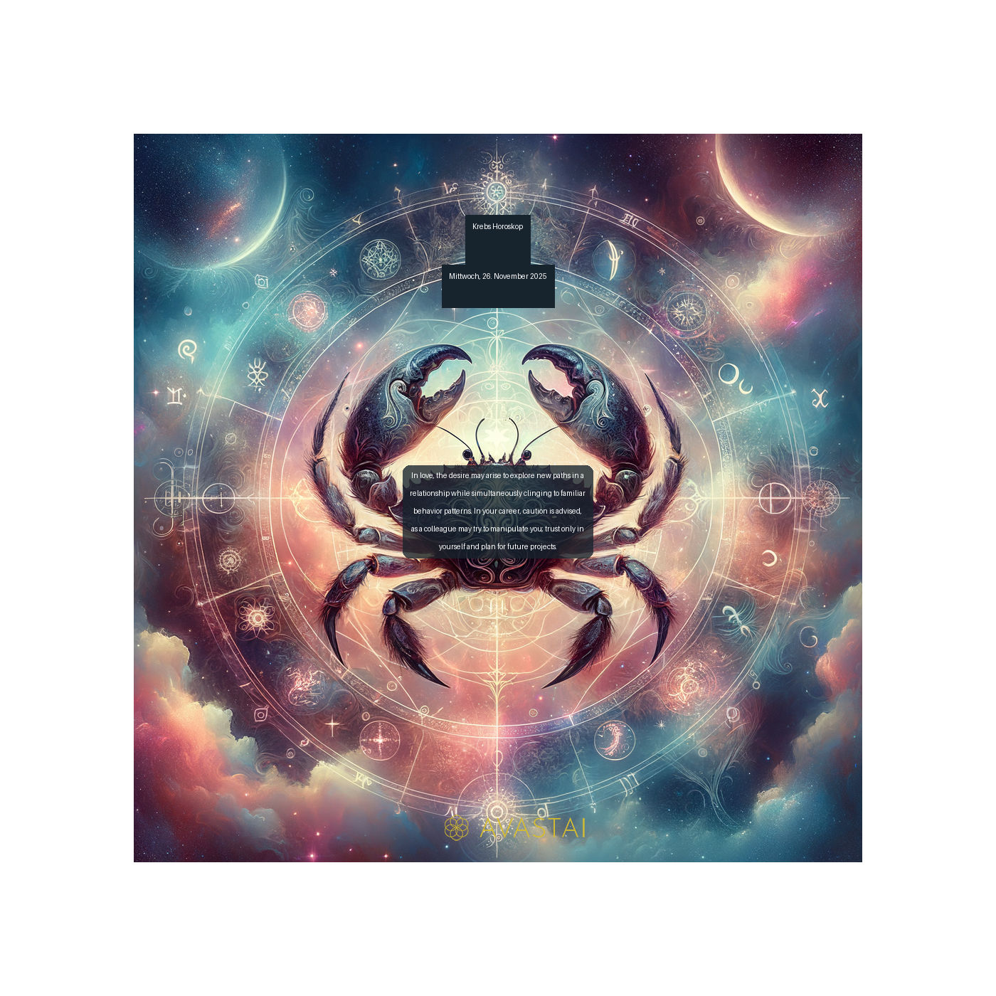 Krebs Horoskop für den Mittwoch, 26. November 2025: