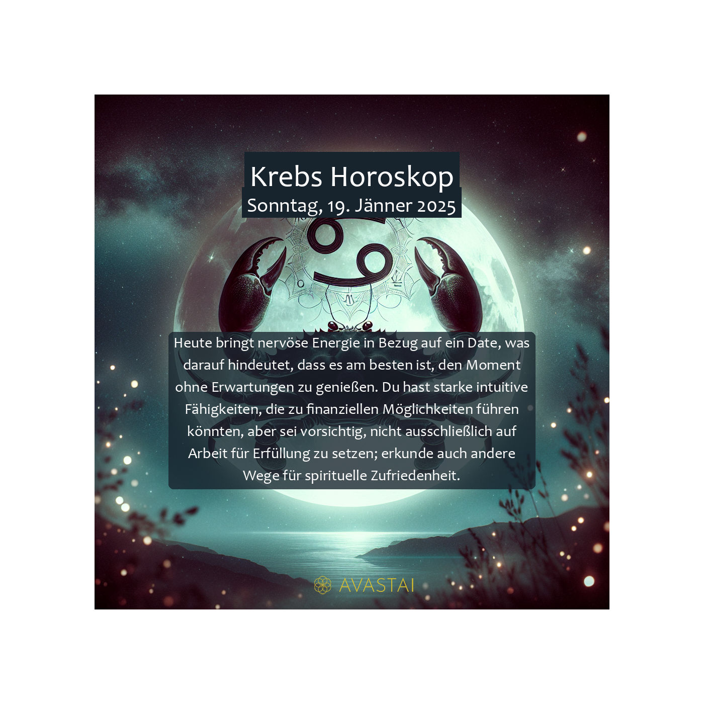 Krebs Horoskop für den Sonntag, 19. Jänner 2025: