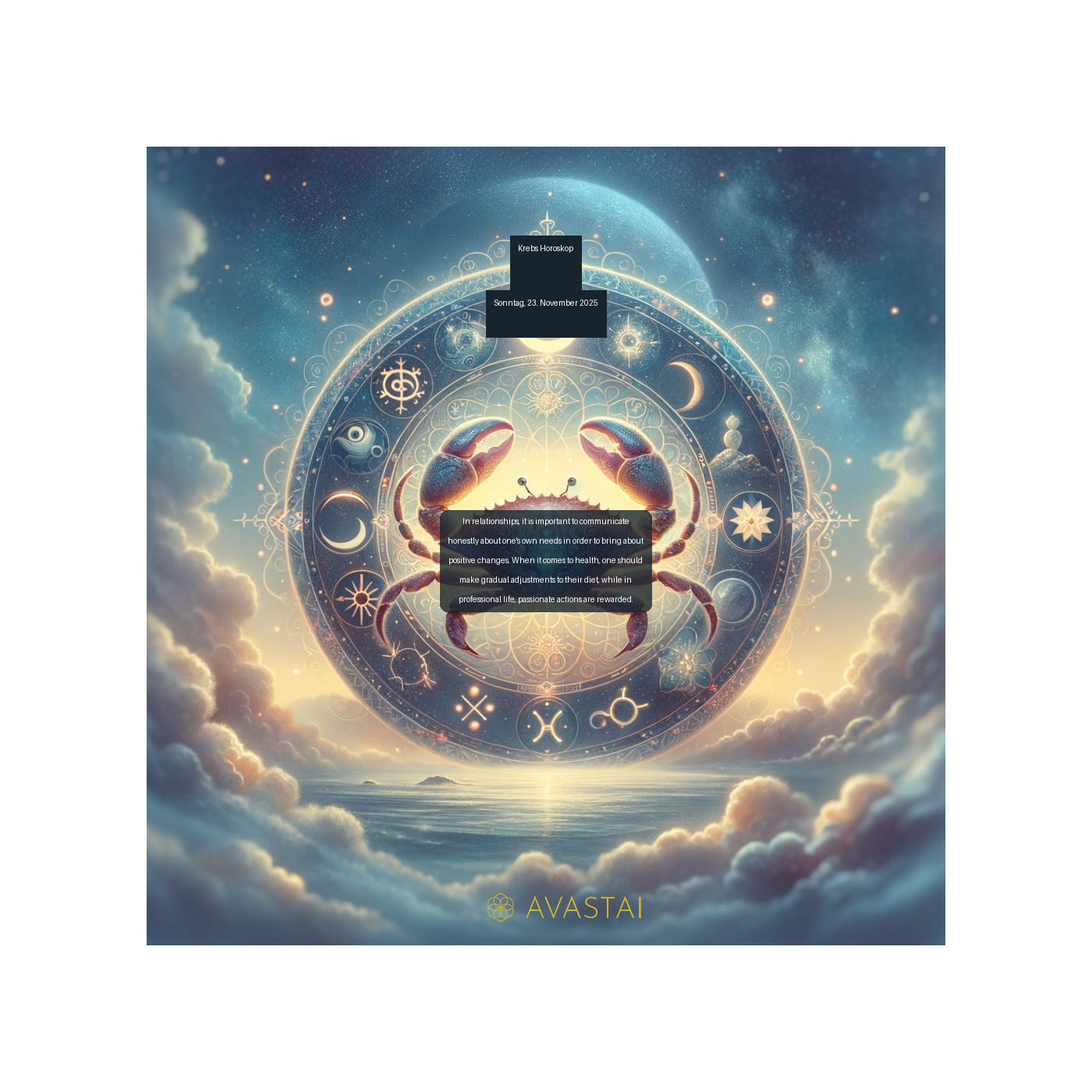 Krebs Horoskop für den Sonntag, 23. November 2025: