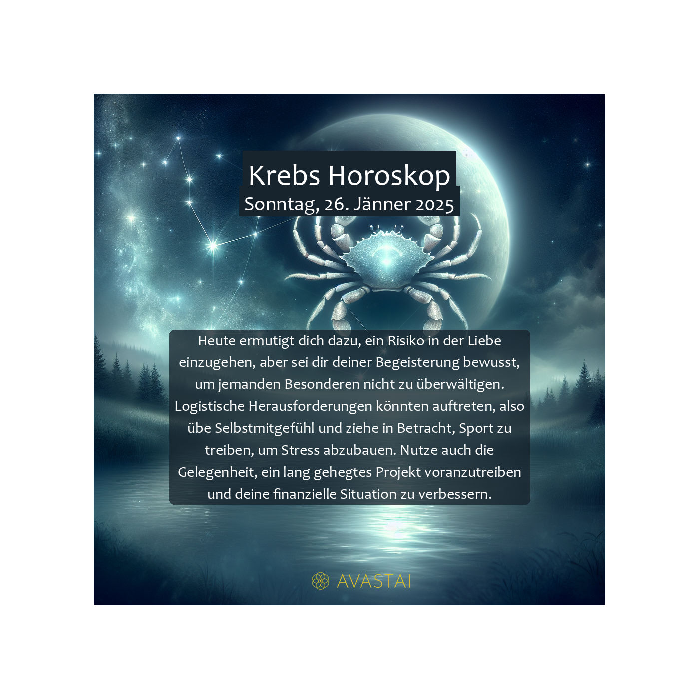 Krebs Horoskop für den Sonntag, 26. Jänner 2025: