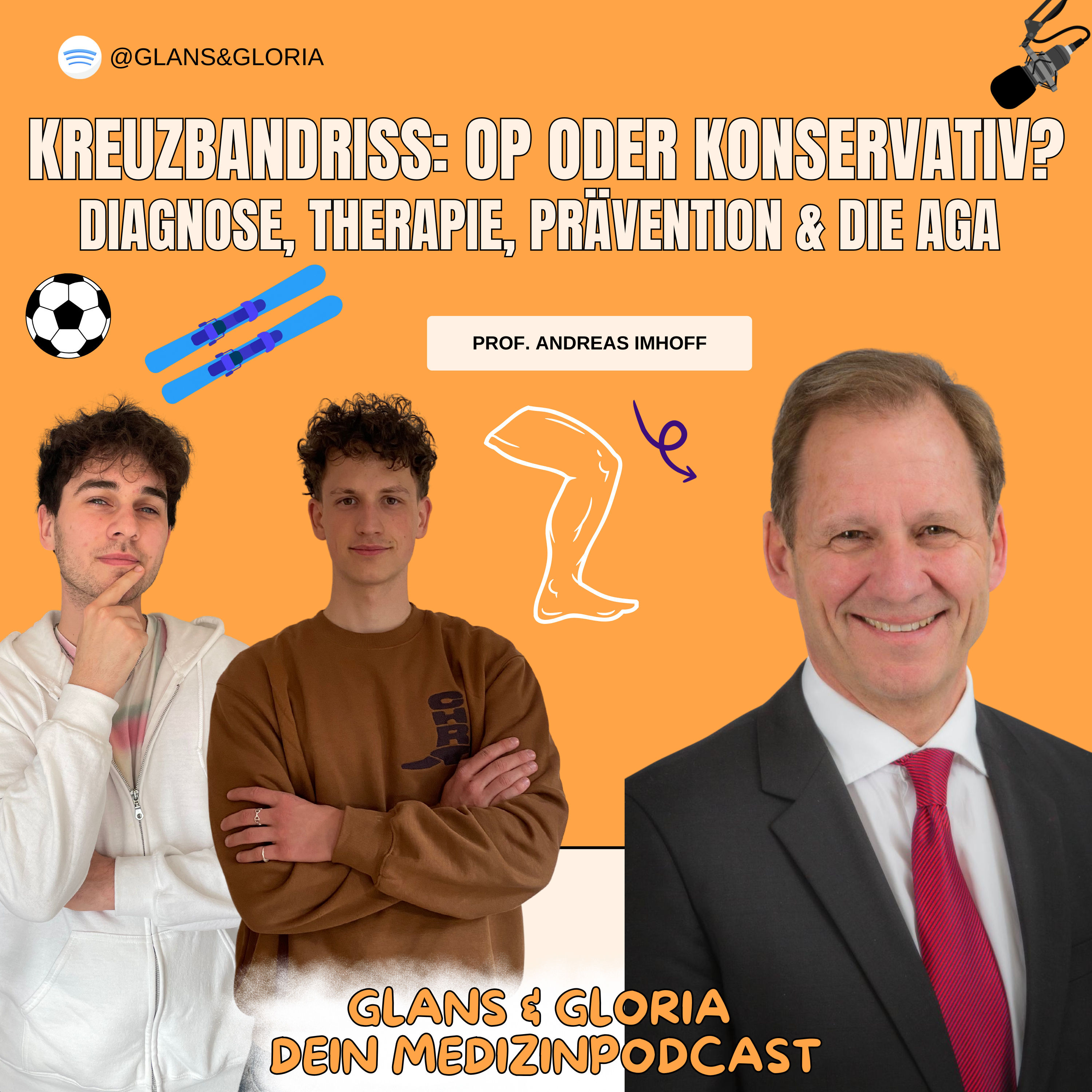 Kreuzbandriss: OP oder konservativ? Diagnose, Therapie, Prävention & die AGA mit Prof. Imhoff und Luis Lauter