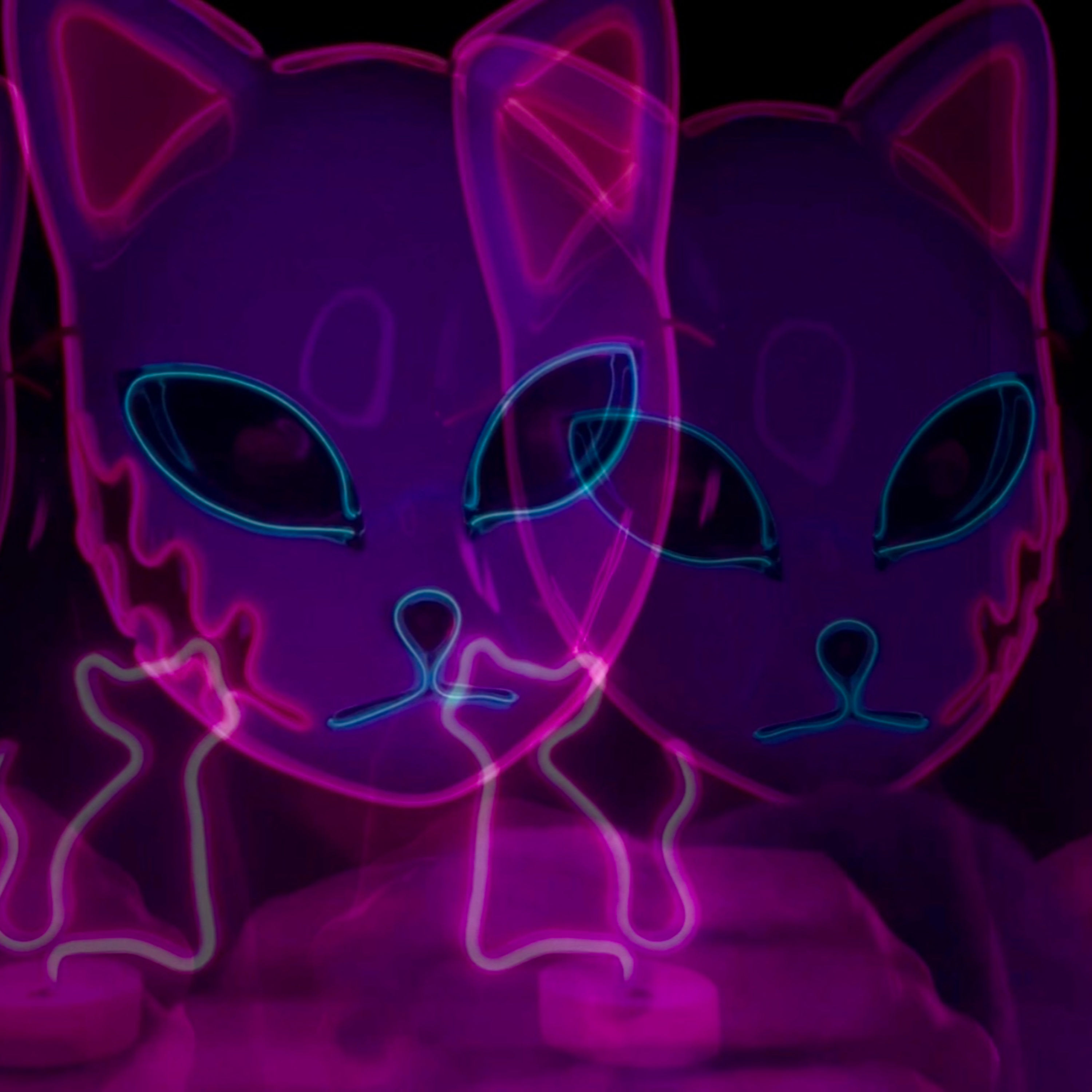 Layered Sounds with ASMR Neon Cat 🐈⬛💜